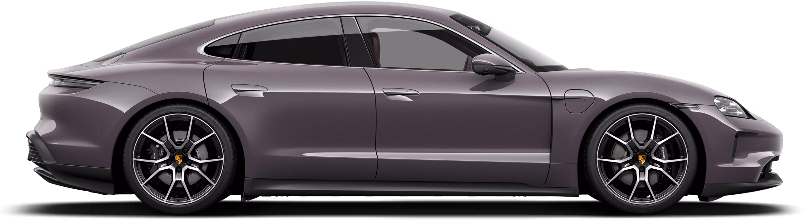 Perfil/vista lateral do Porsche Taycan 4S.