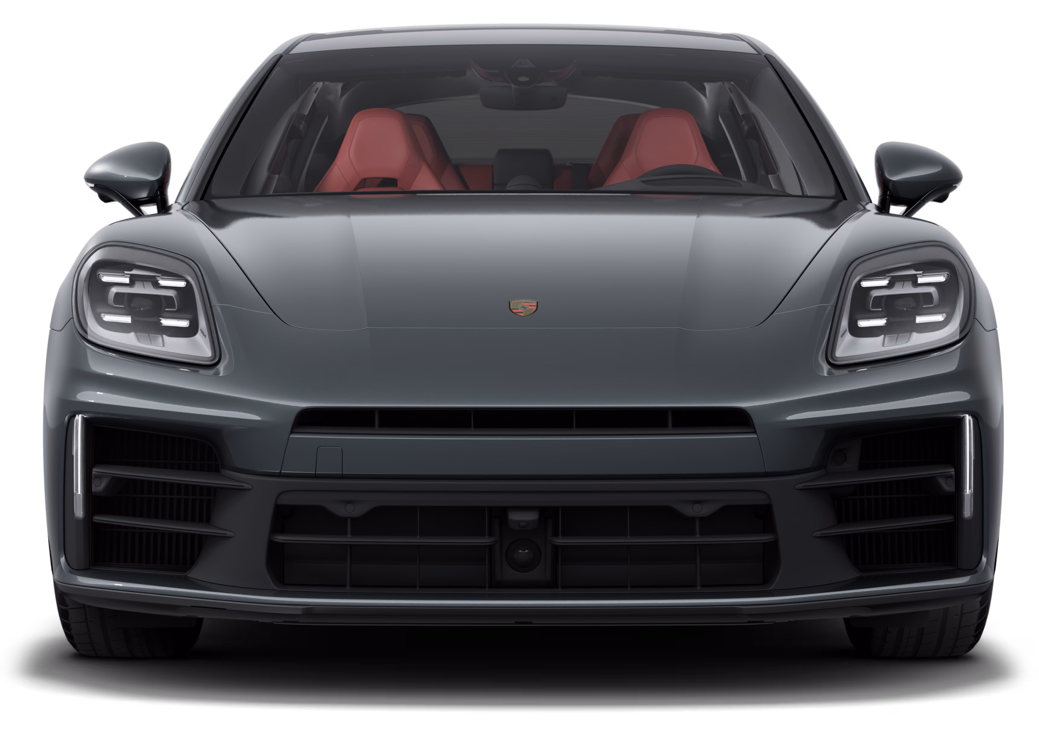 Front view of the Panamera 4 Executive in Gentian Blue Metallic.