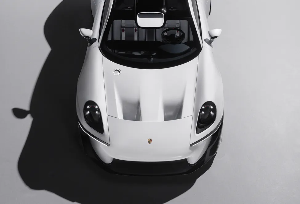 A view from above of the front of the Porsche Mission S.