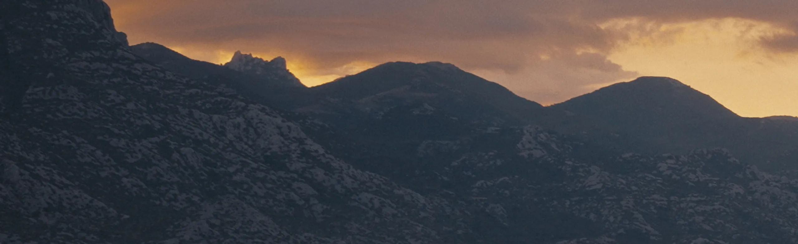 Roads near a mountain range.