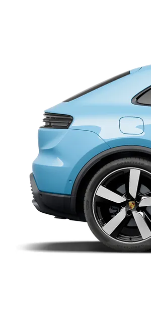 Porsche Macan in Frozenbluemetallic im Profil / Seitenansicht.
