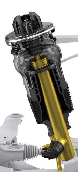 Porsche Macan 4S. Grafik der adaptiven Luftfederung.