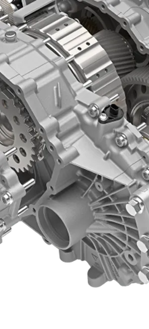 Grafik: Blick von oben auf den Porsche Taycan Turbo GT. Karosserie ist durchsichtig, sodass das Fahrwerk zu sehen ist.