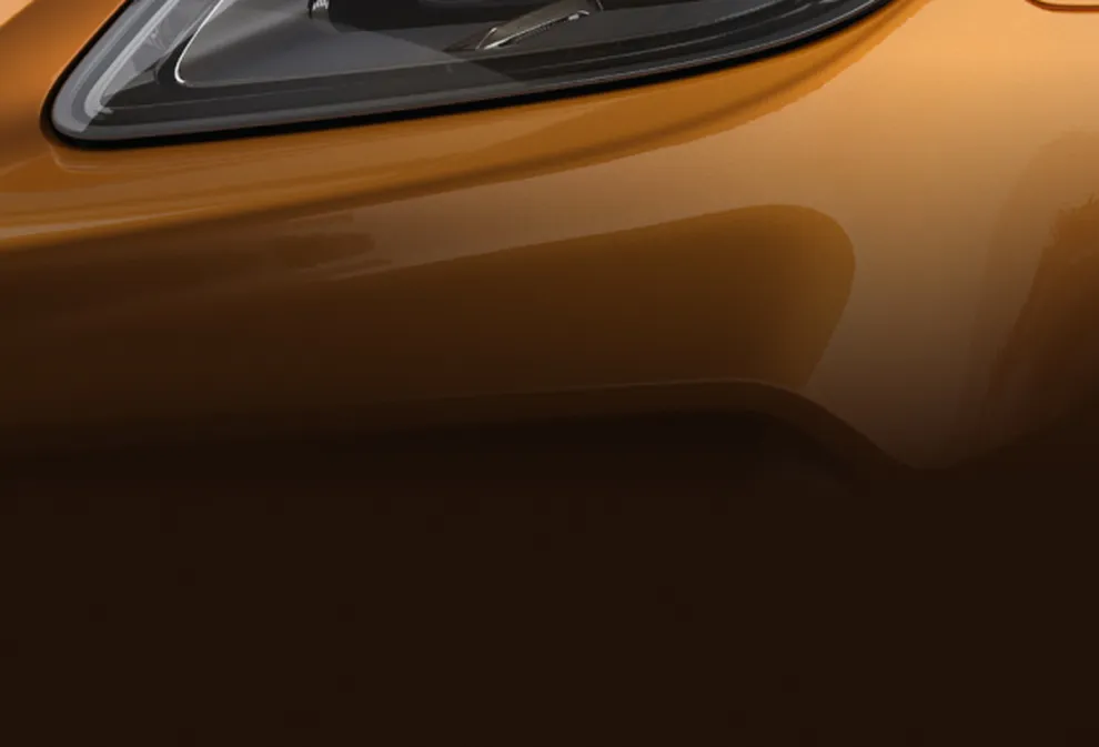 Porsche Panamera Turbo E-Hybrid in Madeira Gold Metallic. Detailed view of the HD matrix LED headlamps.