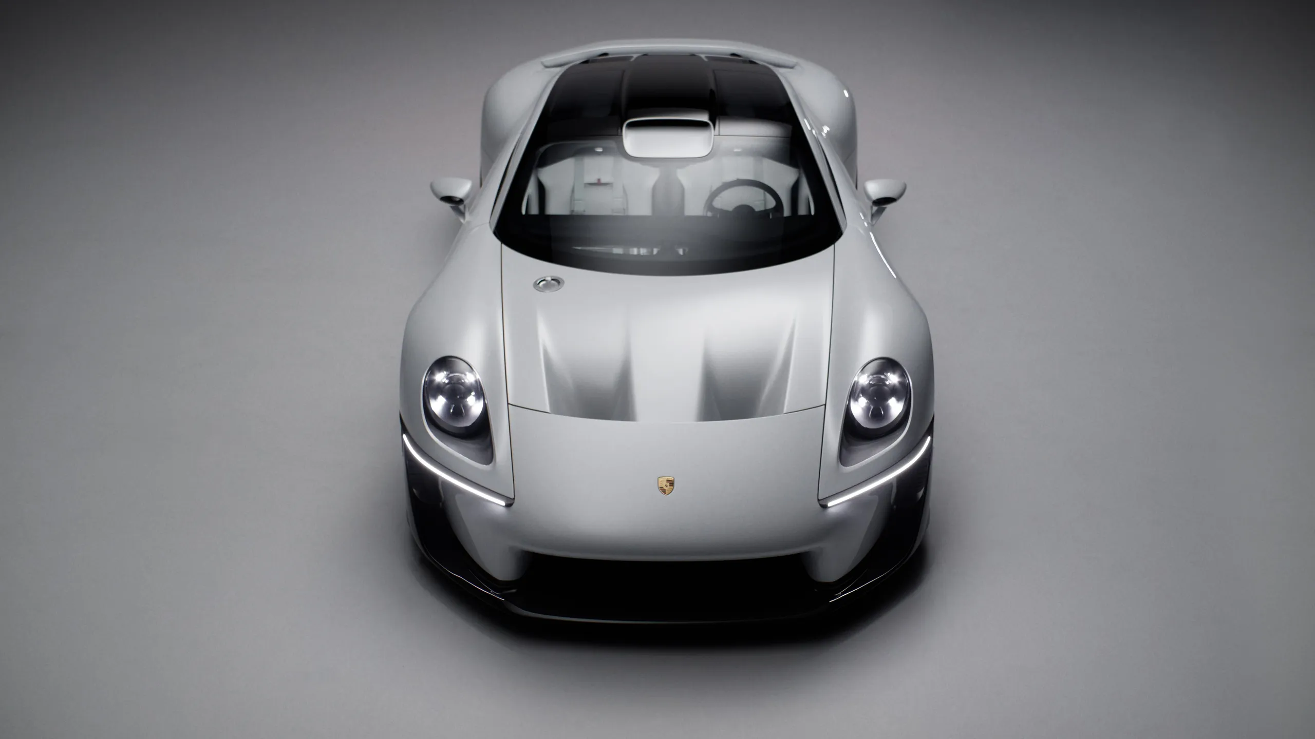 Porsche Mission S flagship concept supercar displayed under studio lighting