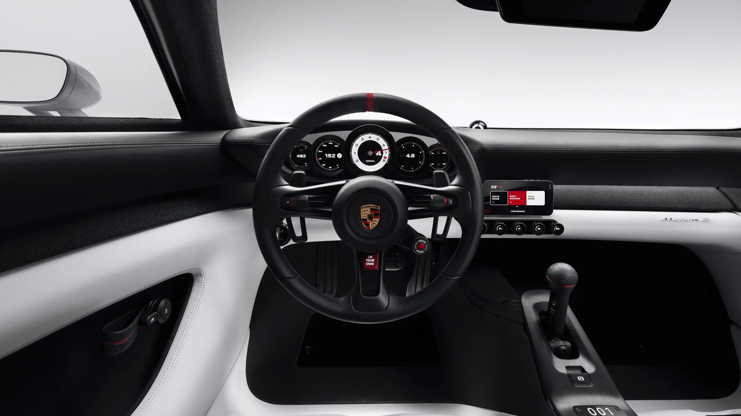 The interior of the Porsche Mission S.