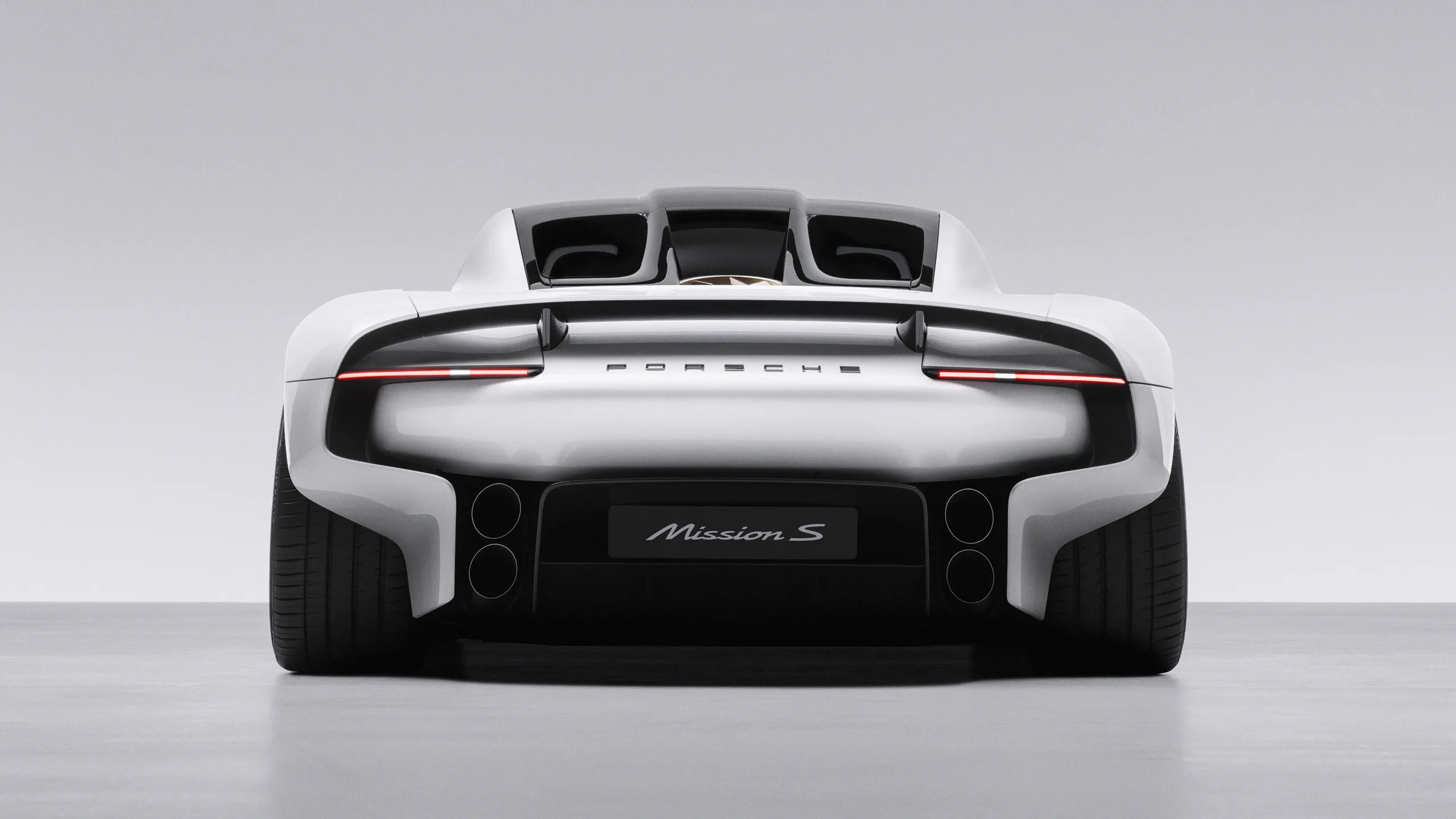 A view from the rear of the Porsche Mission S.
