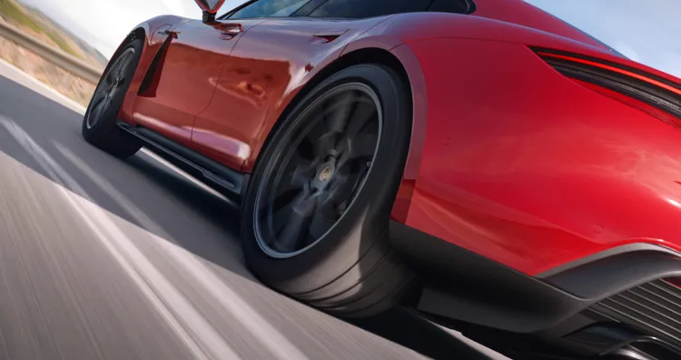 Representación gráfica de la batería y los cables del Porsche Taycan GTS.