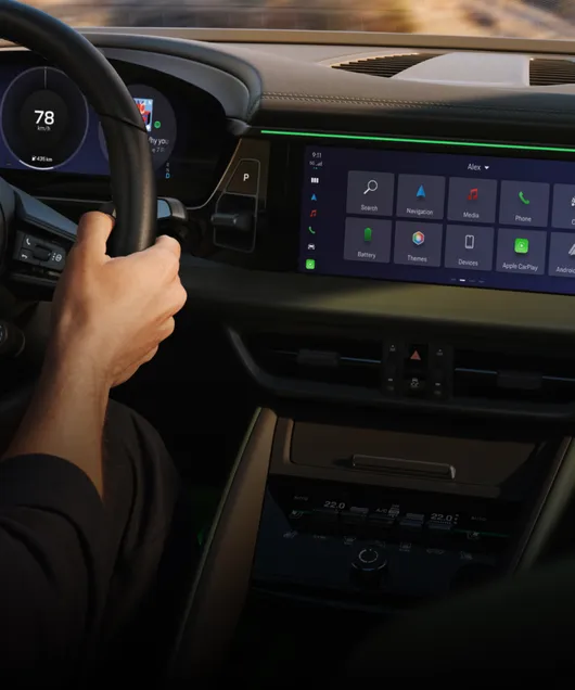 Porsche Macan 4S Interieur. Blick aufs Advanced Cockpit.