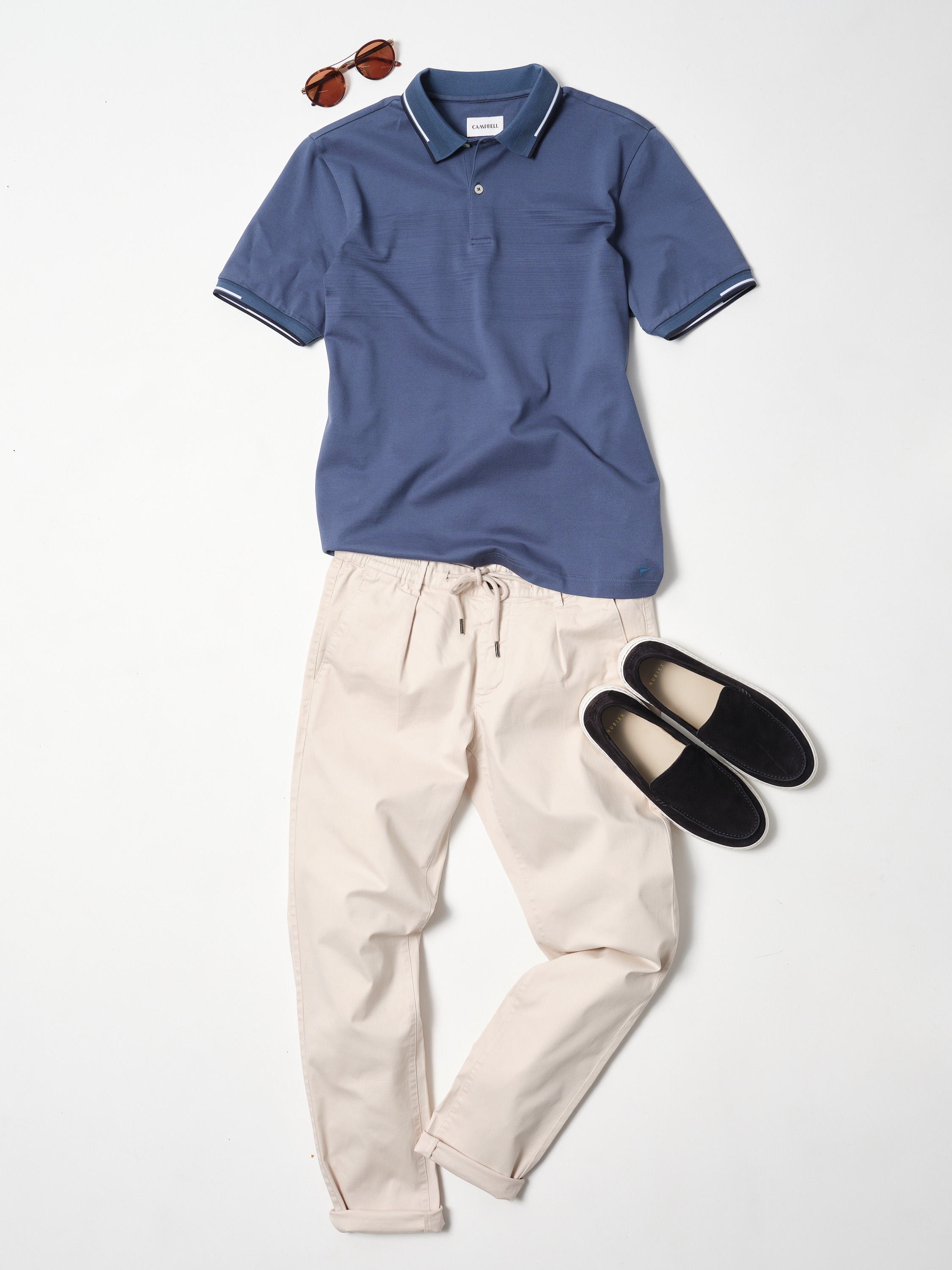 Campbell shop the look outfit, polo met chino broek