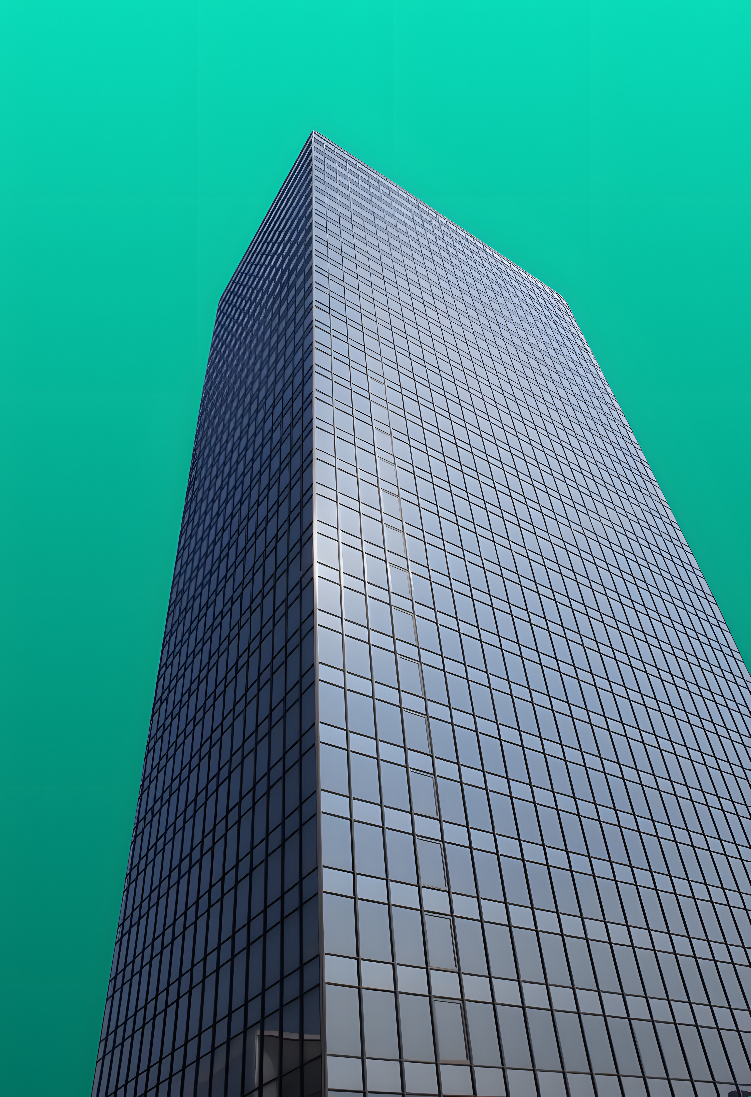 Tower W (ex-Winterthur) in the "La Défense" Central Business District in Paris on a green background