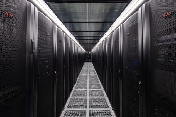 Inside view of a datacenter cold corridor in DC2SCALE