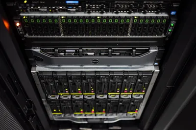 zoom on servers in rack at dc2scale par2 velizy
