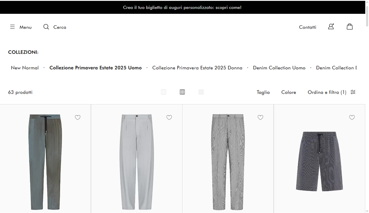 Immagine della pagina principale del progetto Retail International E-commerce