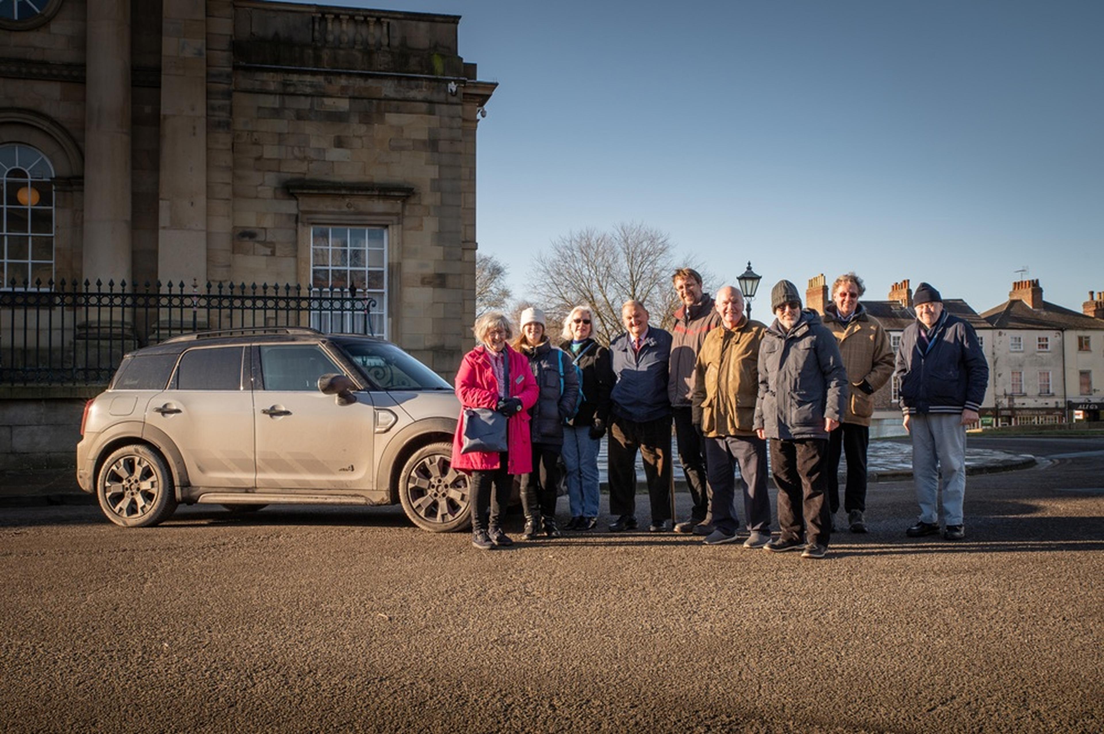 York Group members standing outside building at Mini Drive event