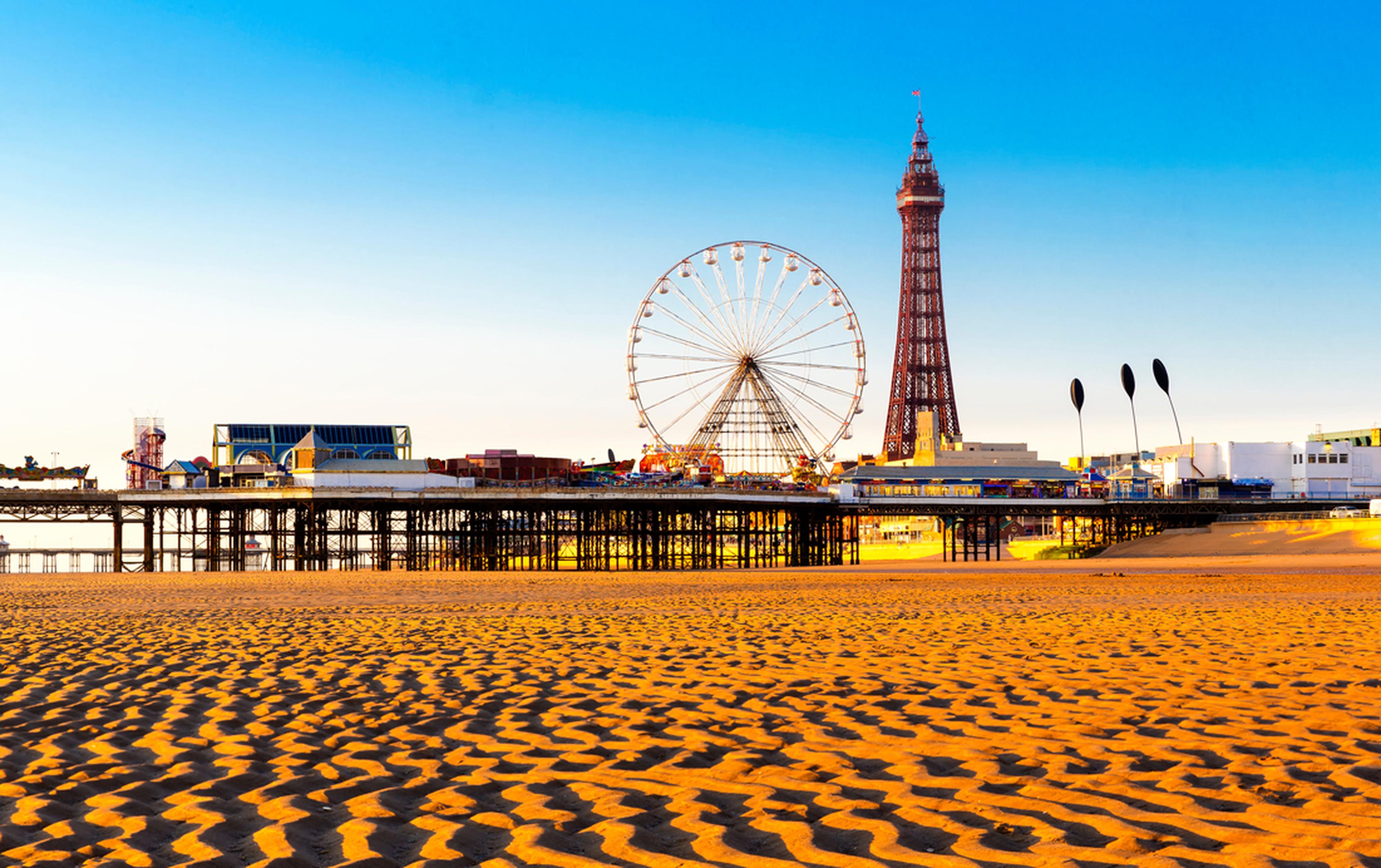 View of Blackpool pier and pleasure beach