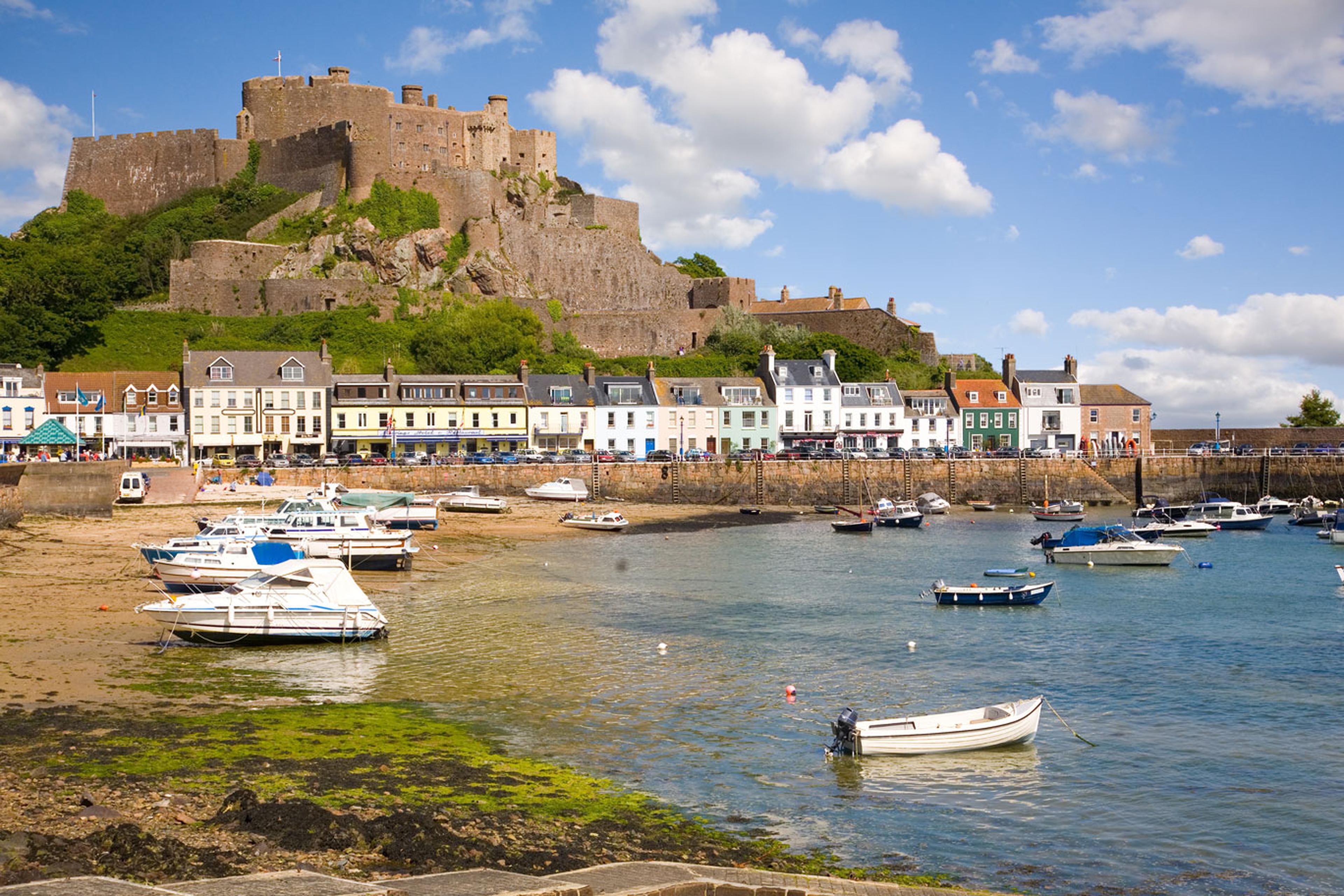 View of Gorey and Mont Orgueil Castle in Jersey