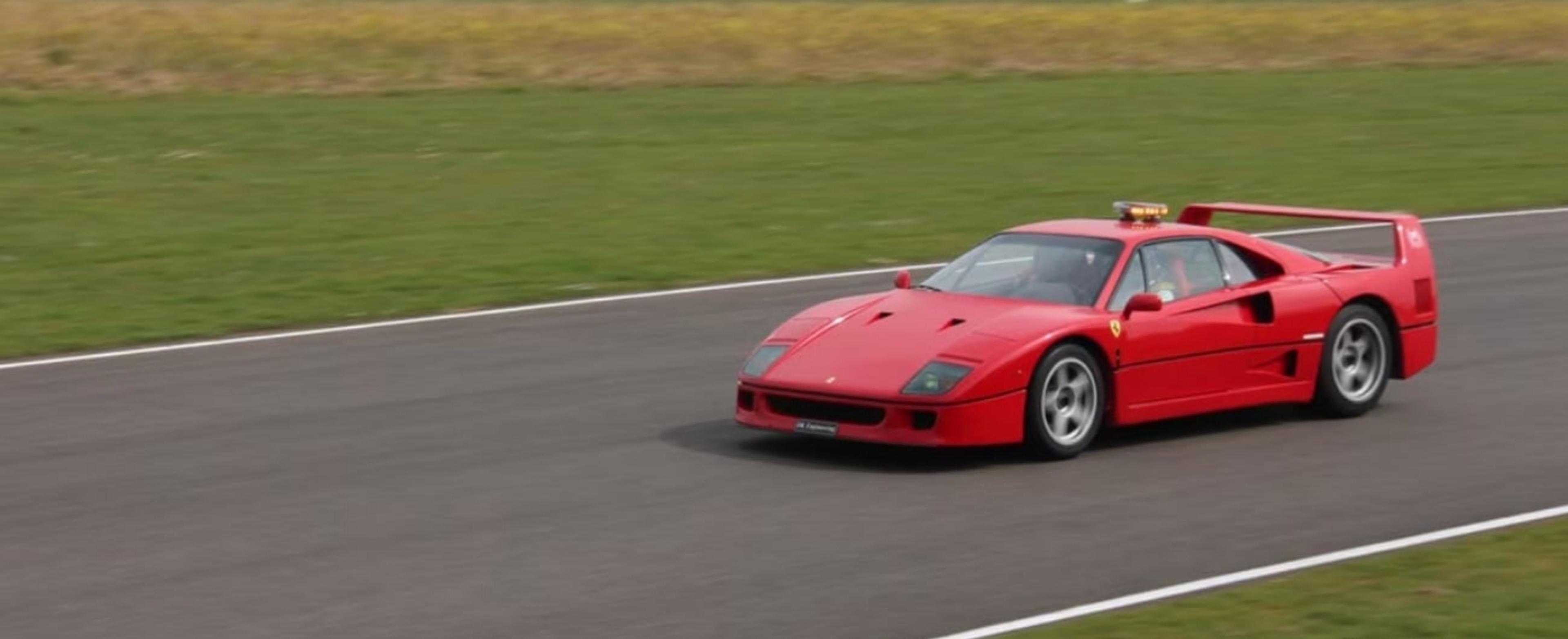Ferrari on a racetrack