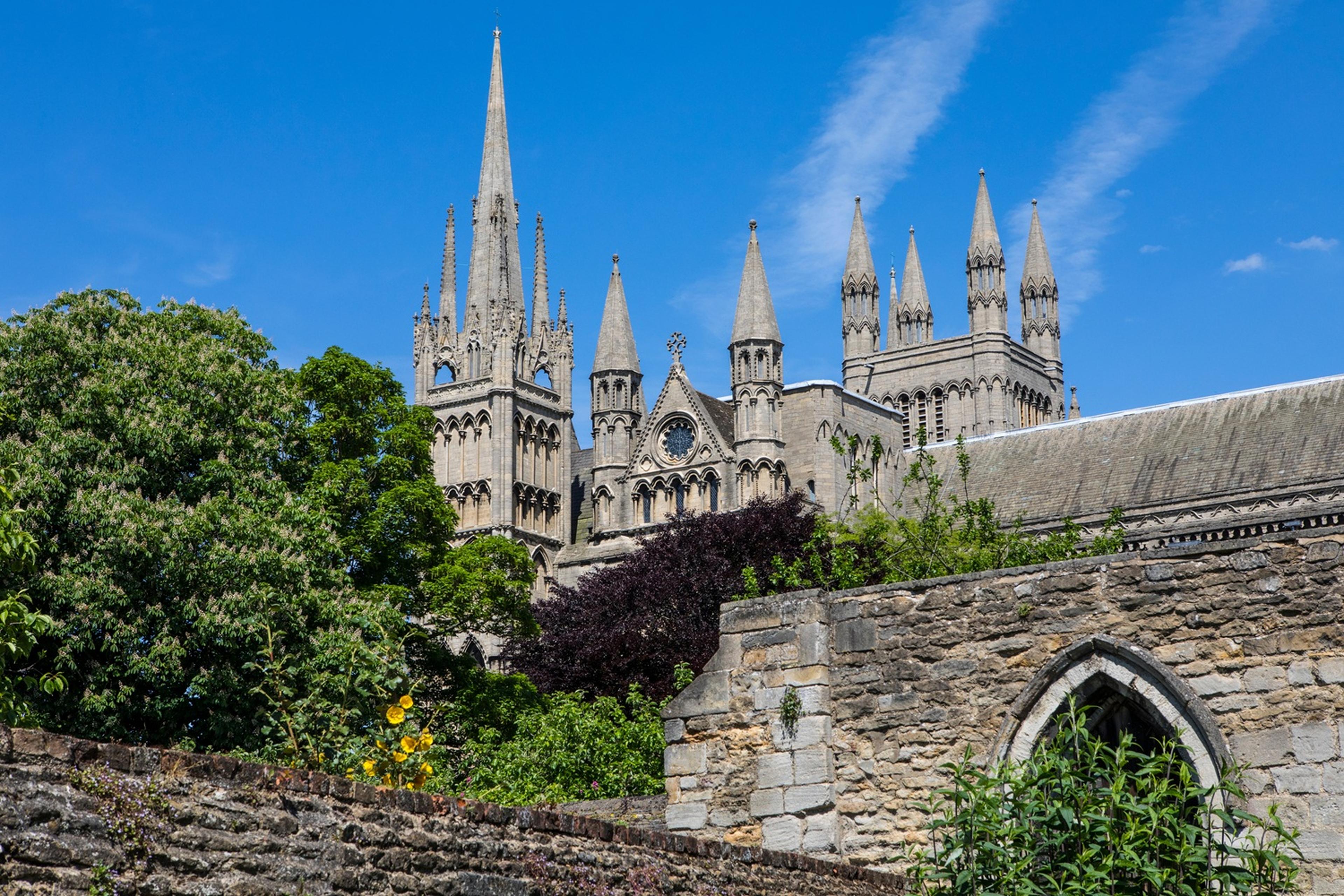 Historic cathedral with multiple spires