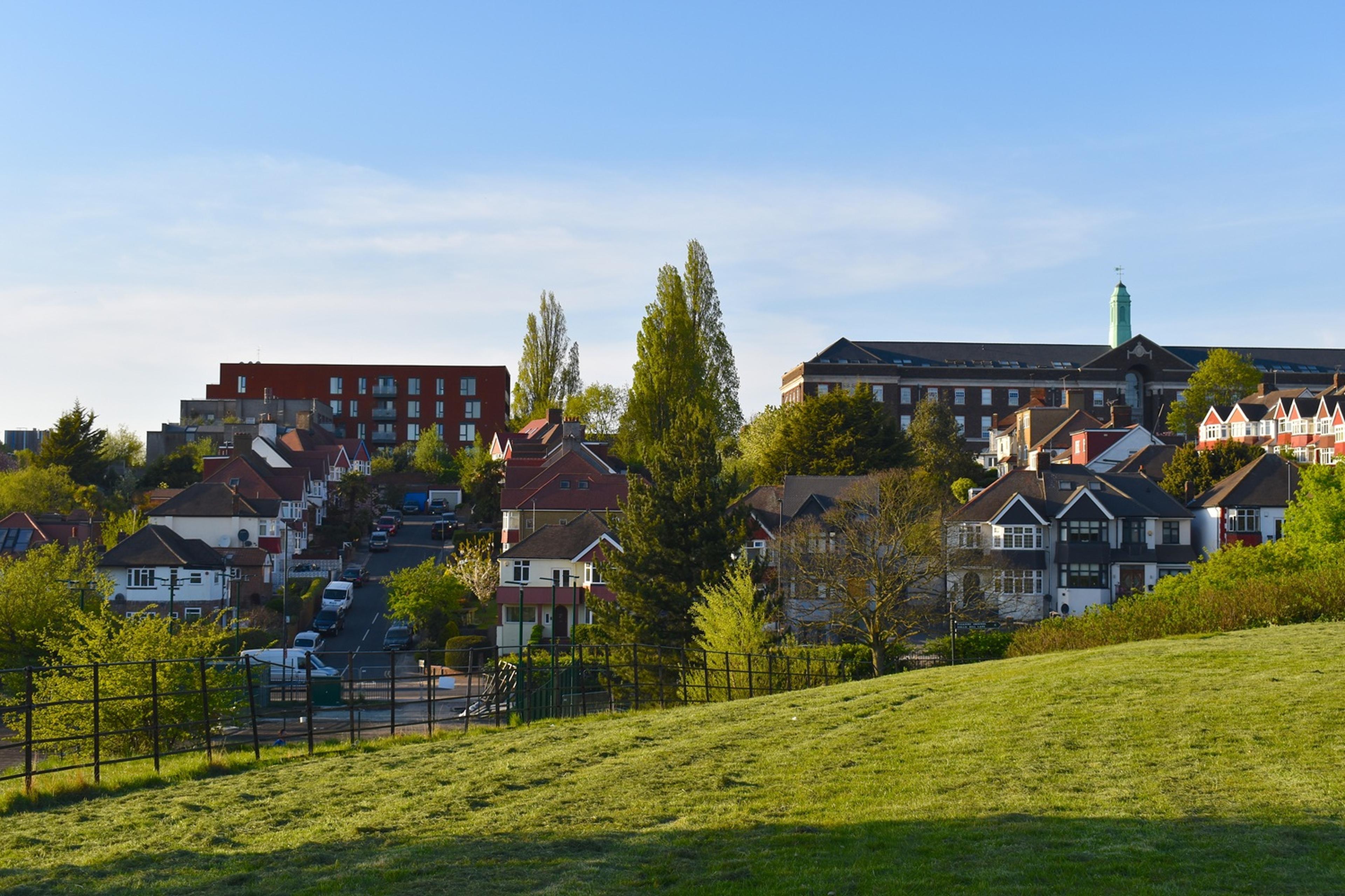 View of a residential neighbourhood with houses in London