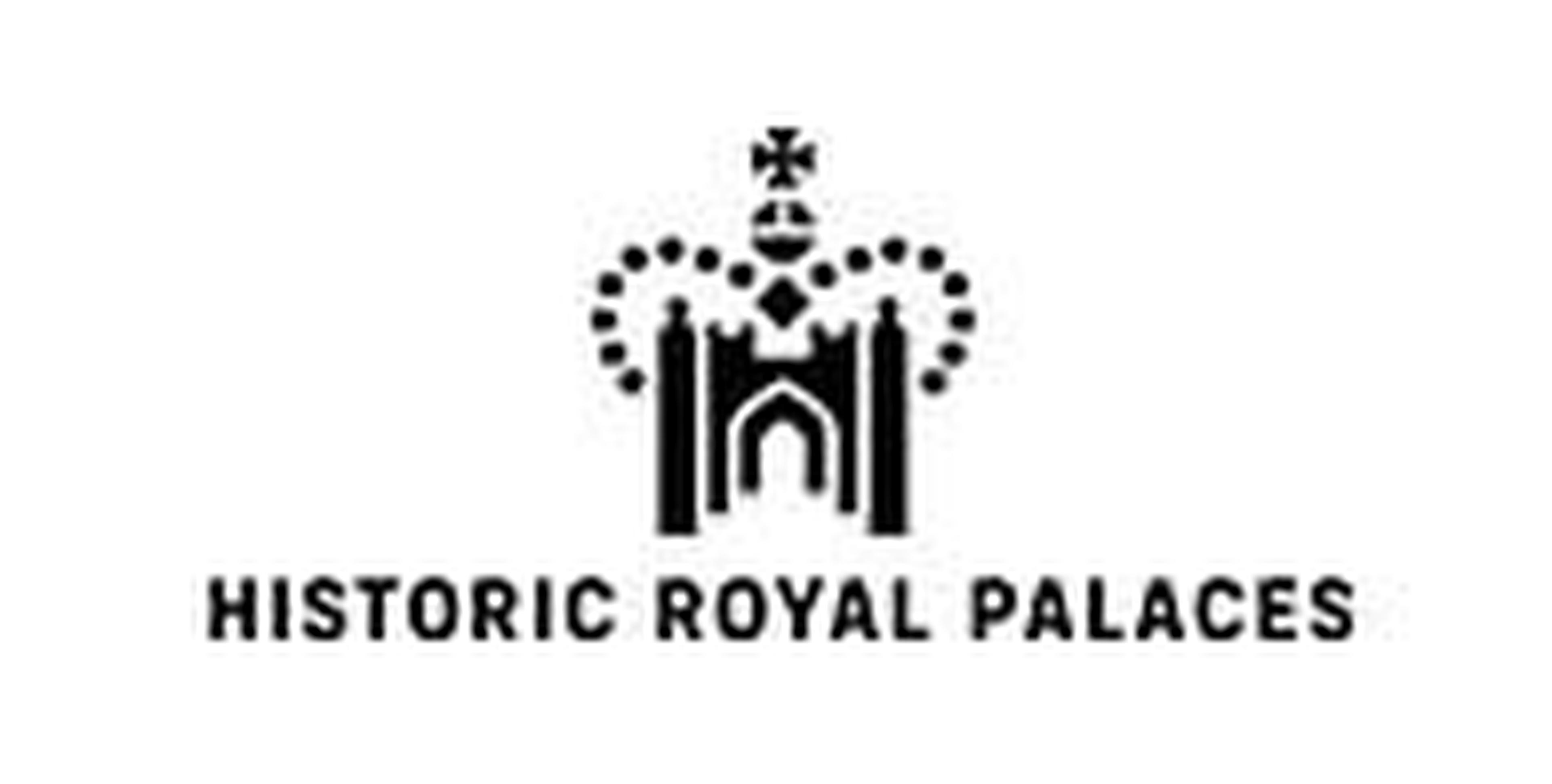 Logo of Historic Royal Palaces with a stylized crown and castle design above the text.