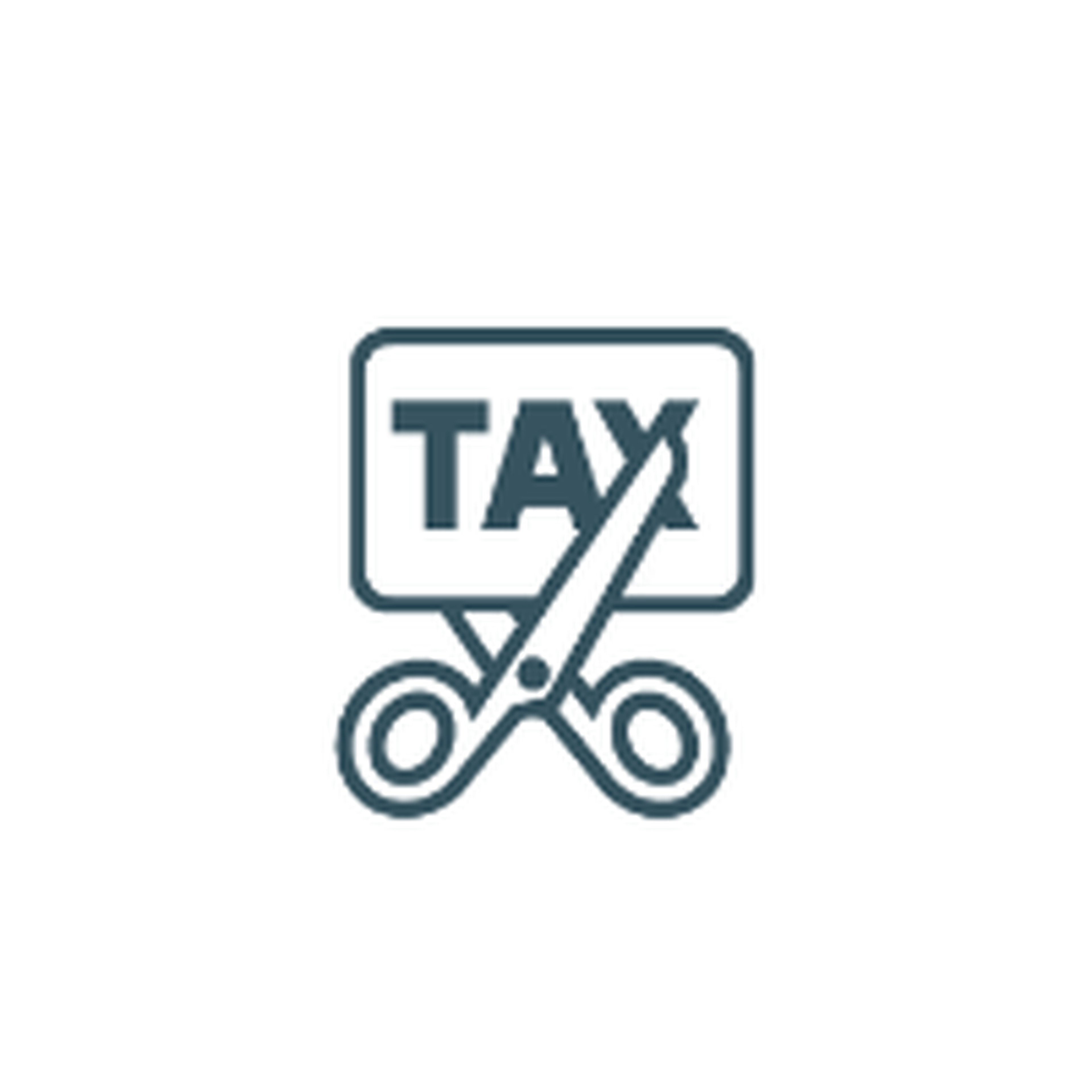 Tax cutting icon