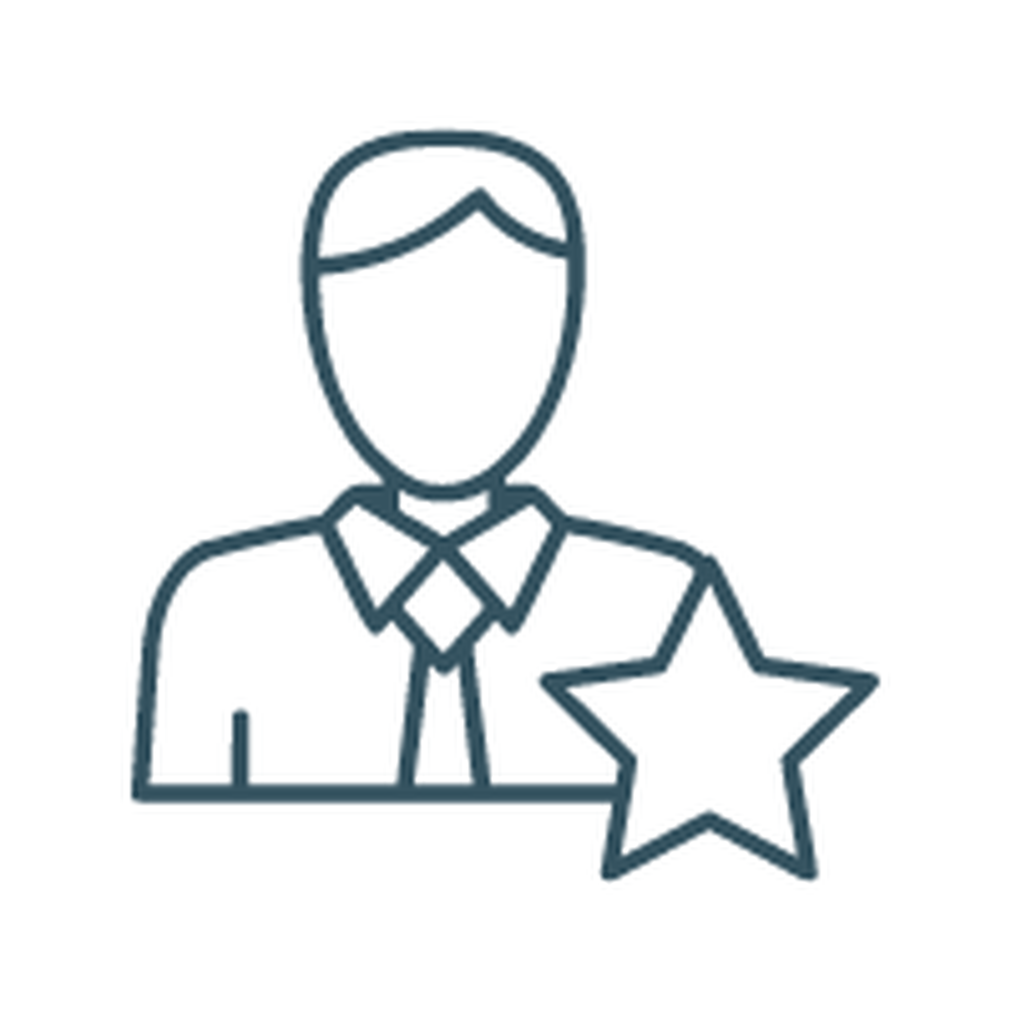 Man with star icon