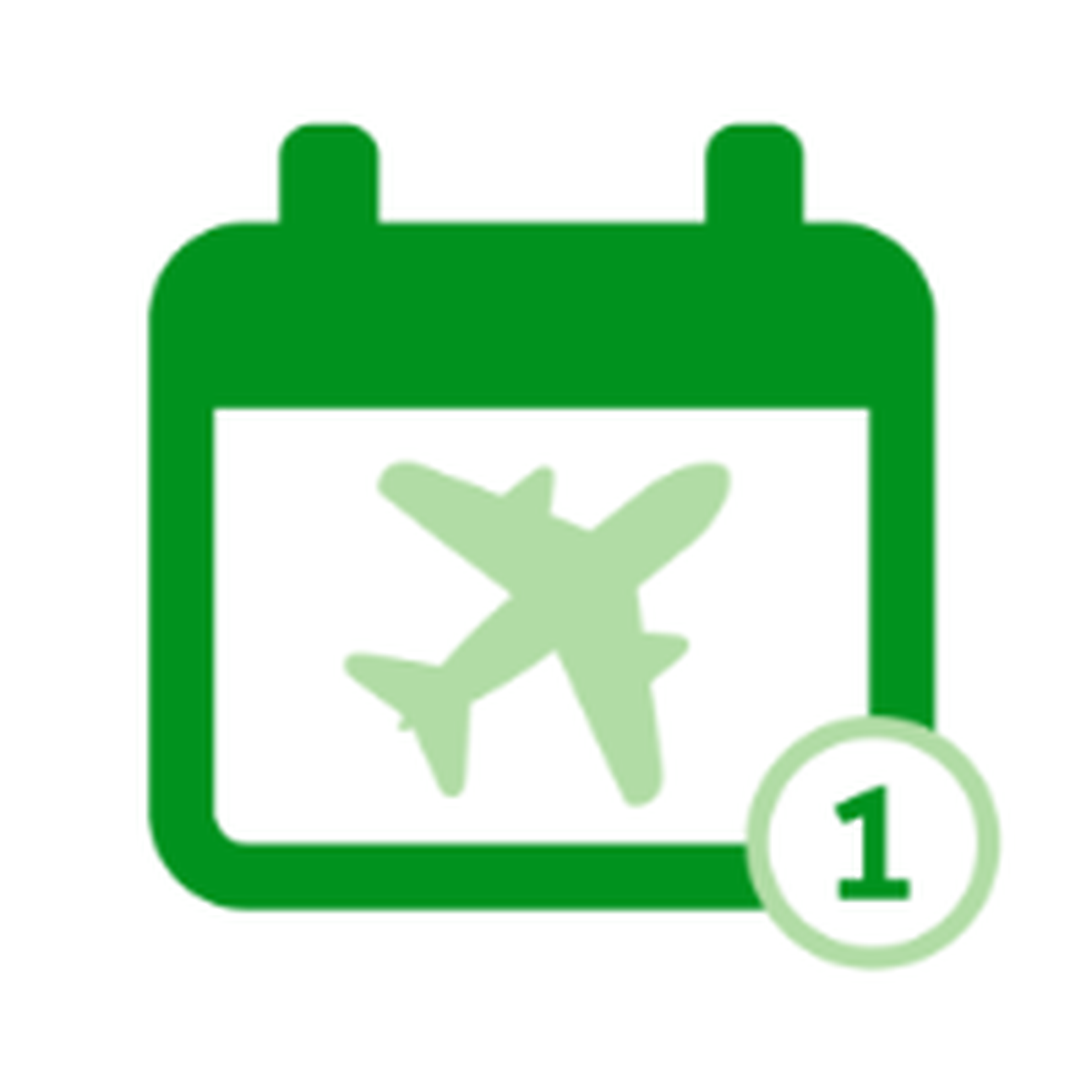 icon of a plane in a calendar