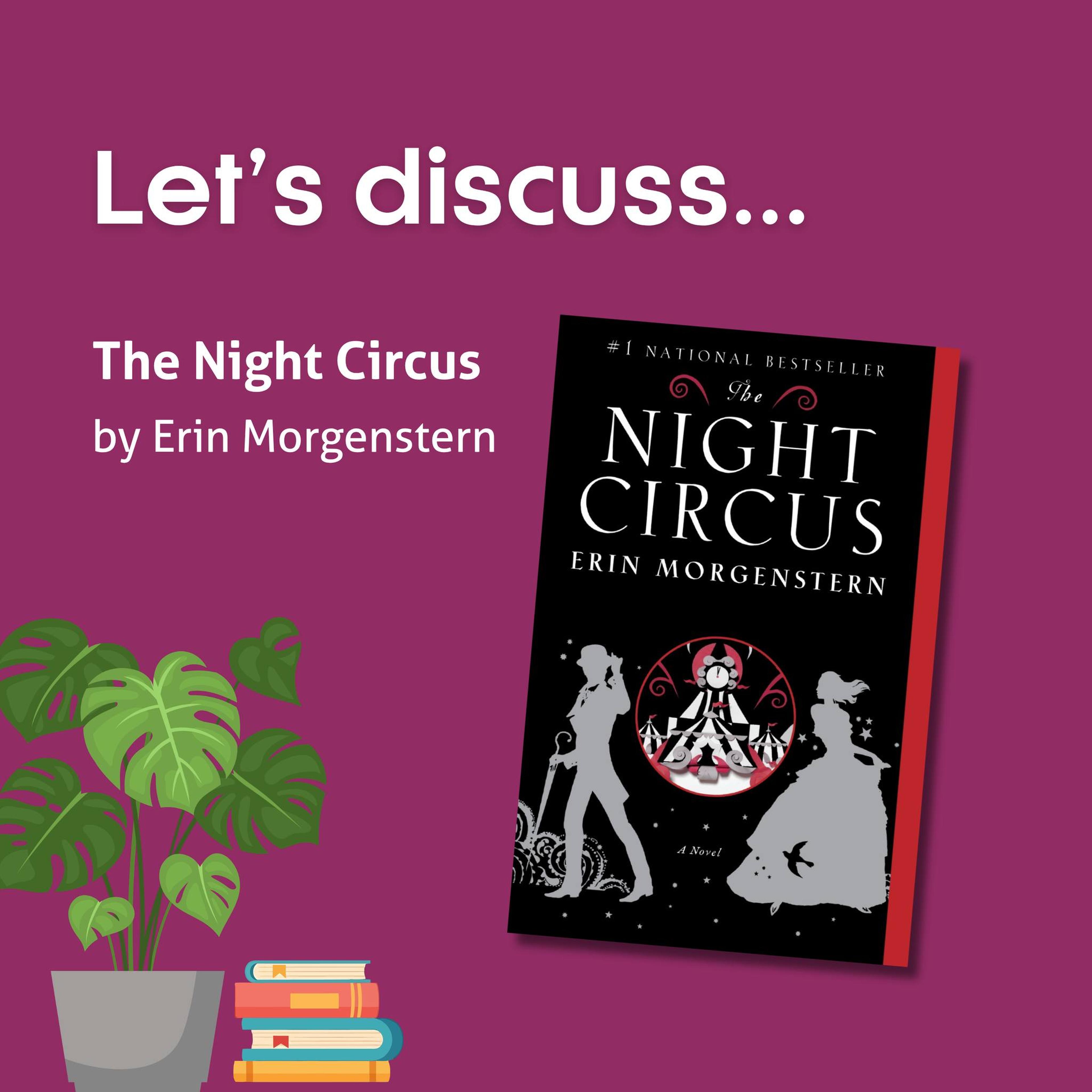 Poster for a discussion about "The Night Circus" by Erin Morgenstern