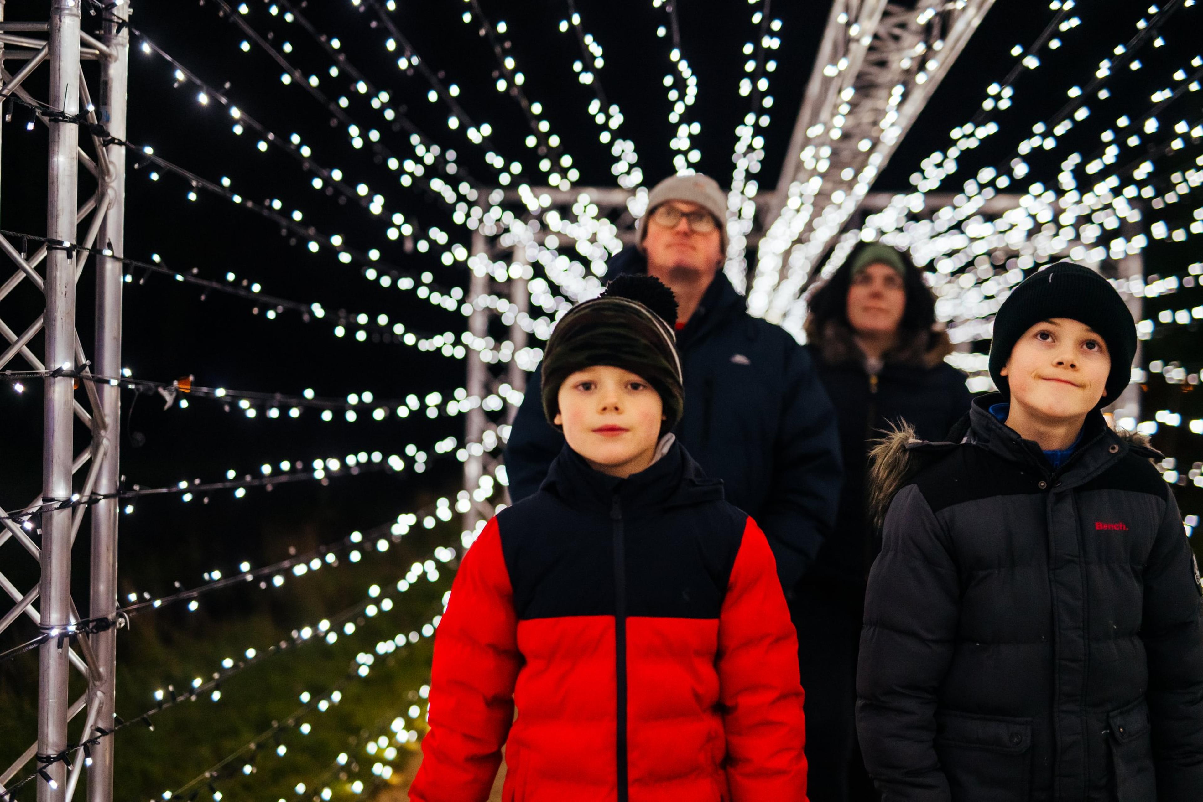 family at the lights event at national arboretum