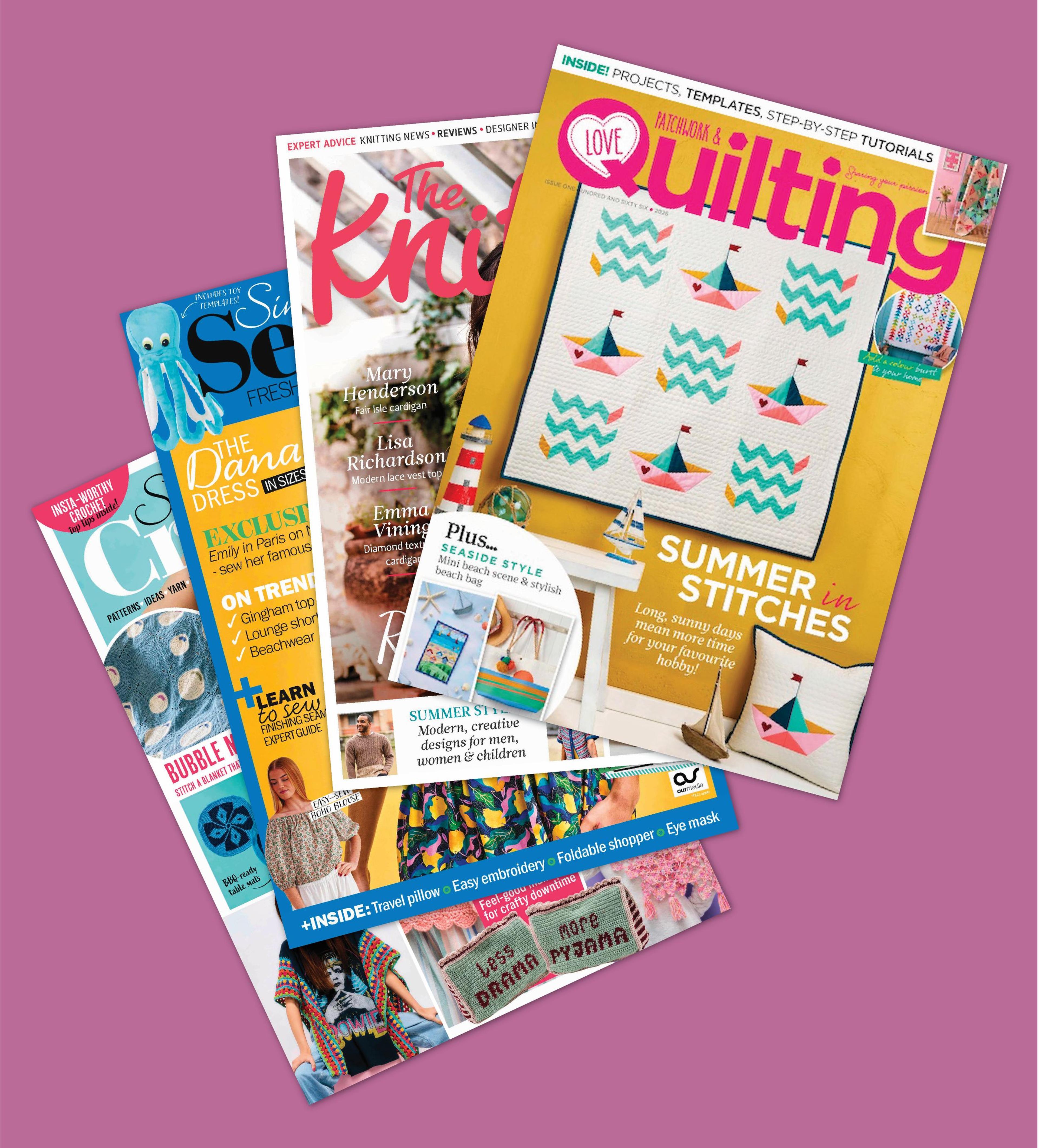 A pile of crafting magazines