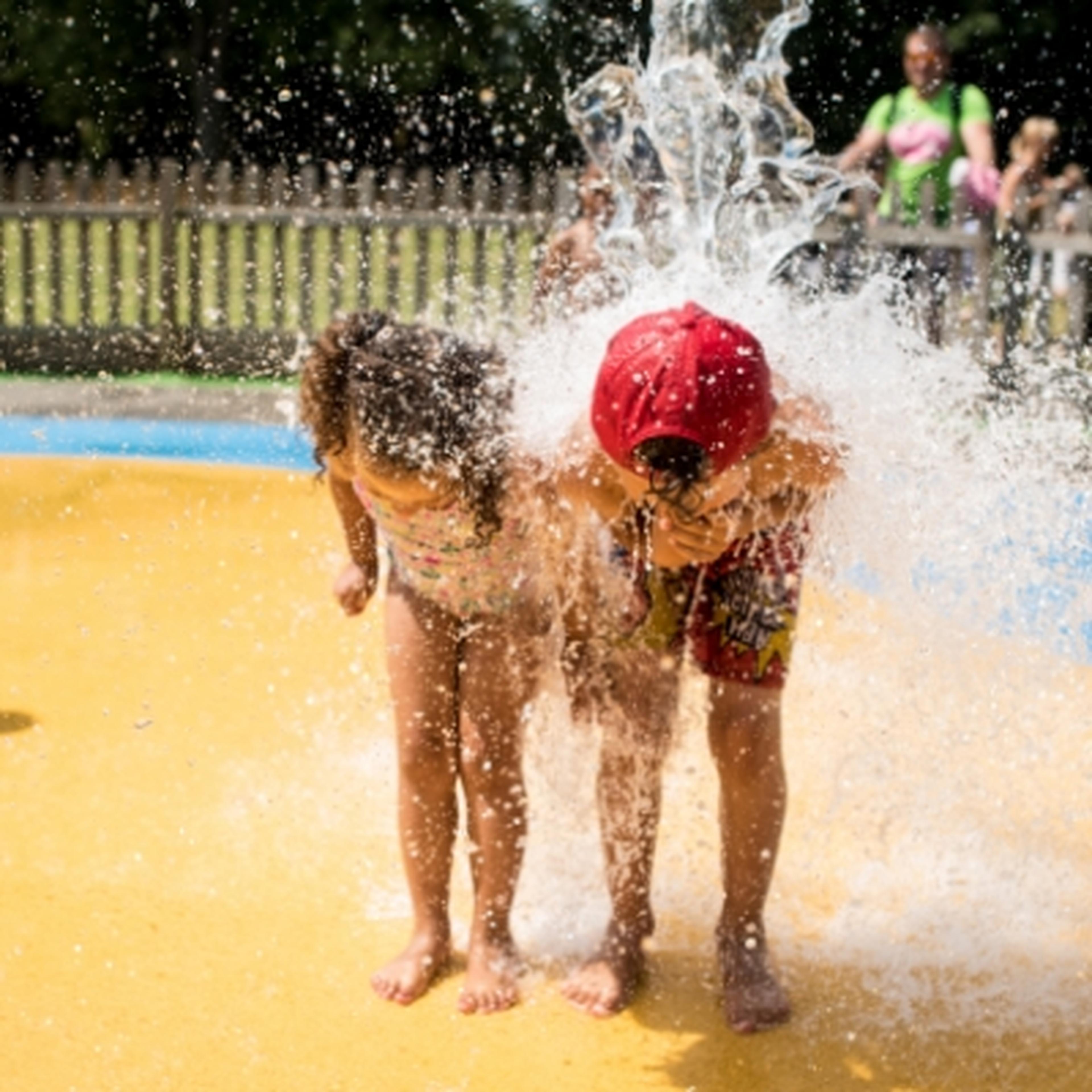 splash pad area at at Twycross Zoo