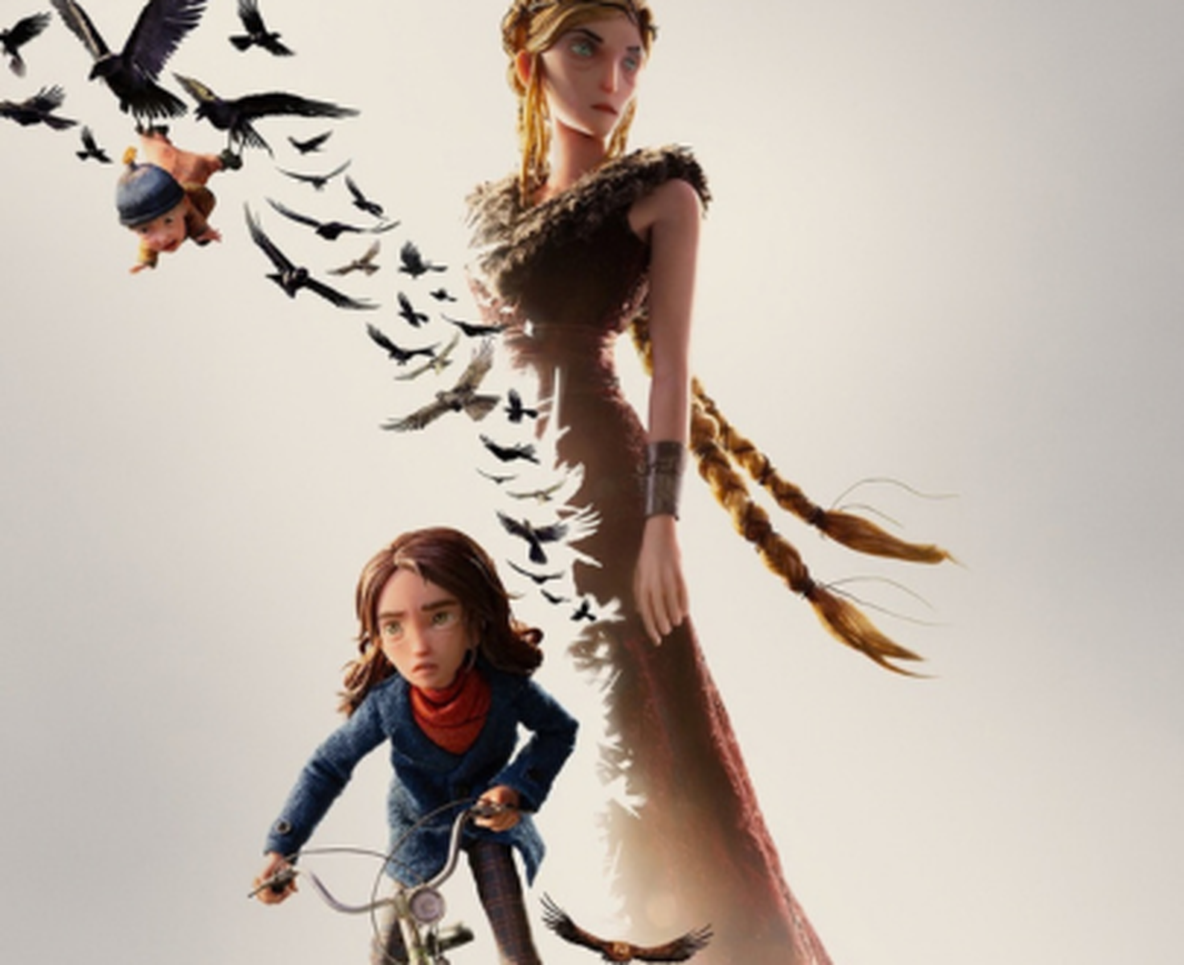 This promotional poster for the animated film Wildwood depicts a silhouetted woman and child standing in a mystical forest, bathed in ethereal light from above. The 2026 stop-motion fantasy, directed by Travis Knight, is set to be released in theaters.