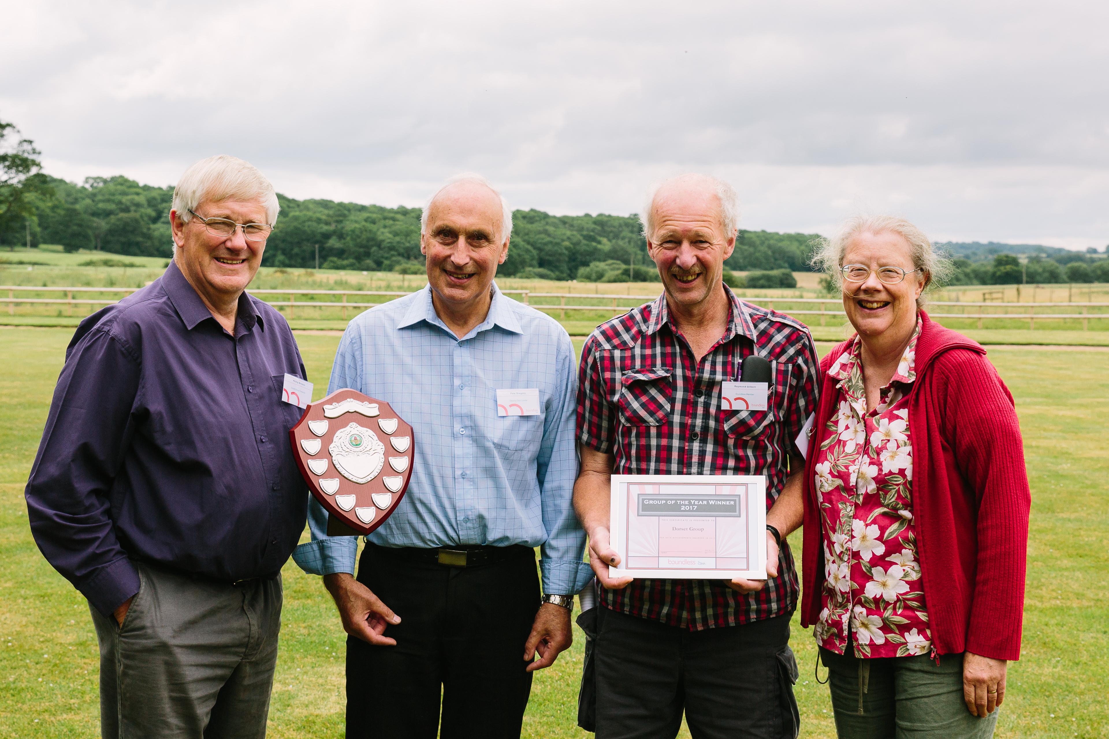 Dorset Group Committee receiving Group of the year 2017 award