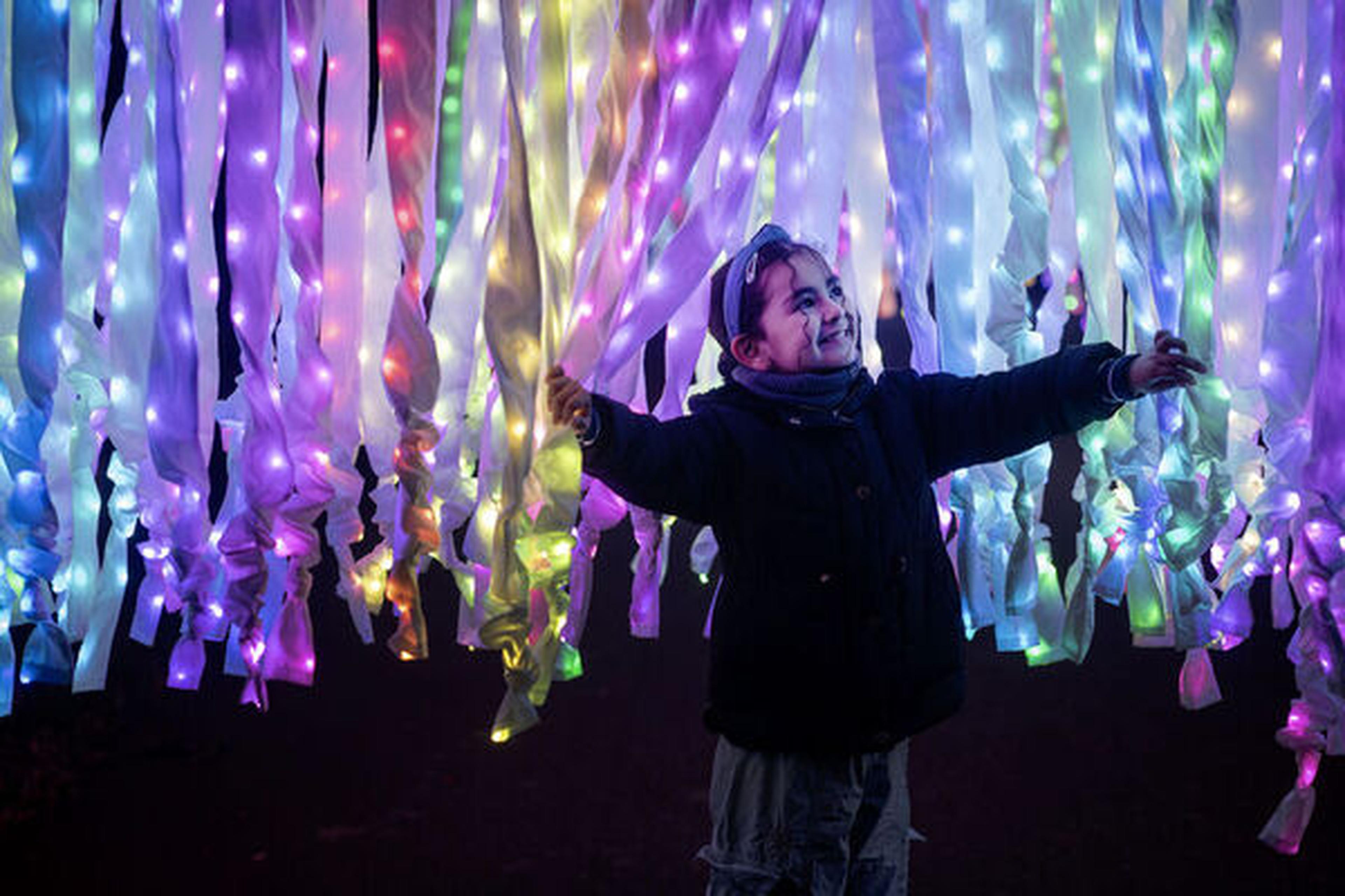 young girl enjoying christmas at kew