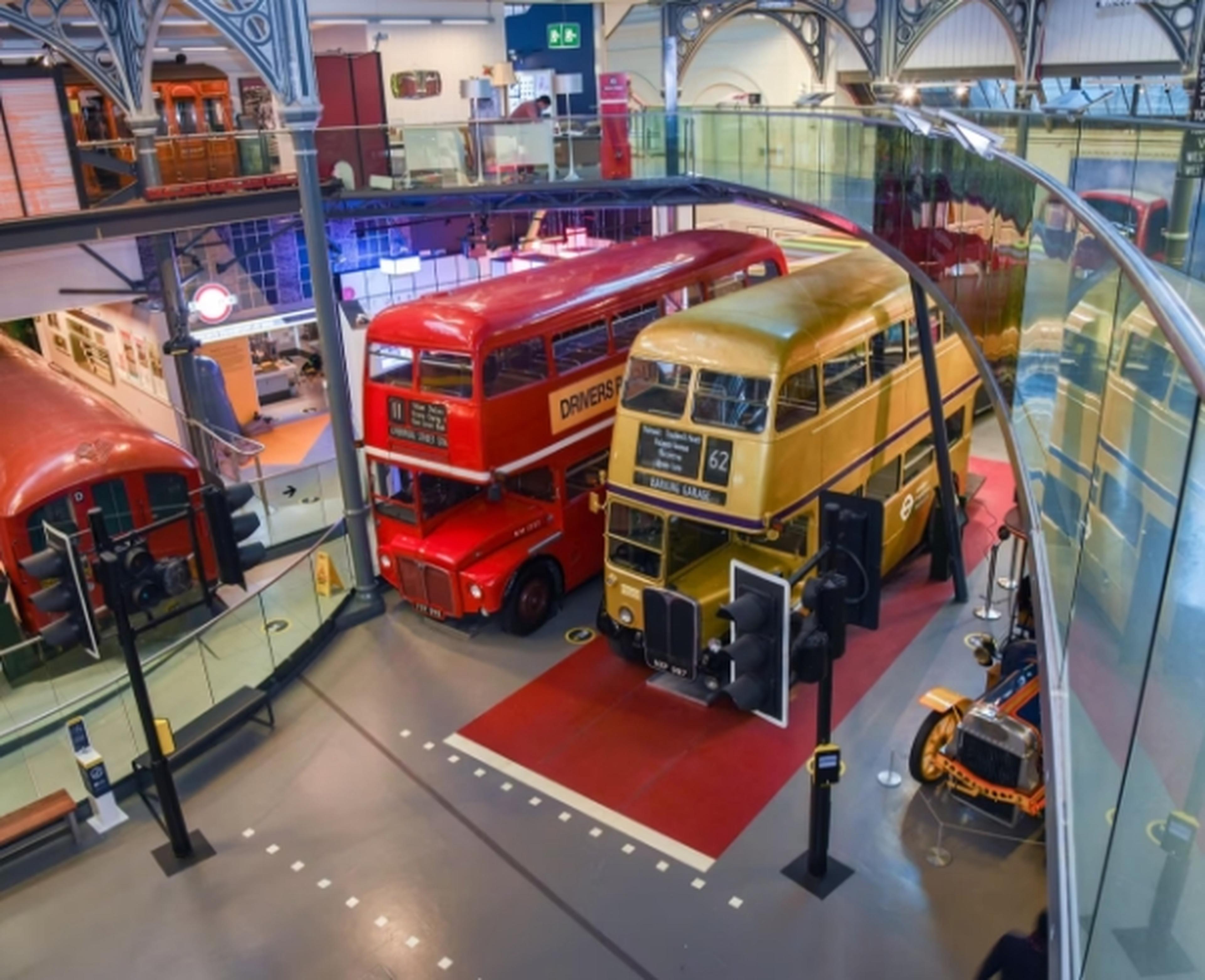 Double decker buses in the transport museum