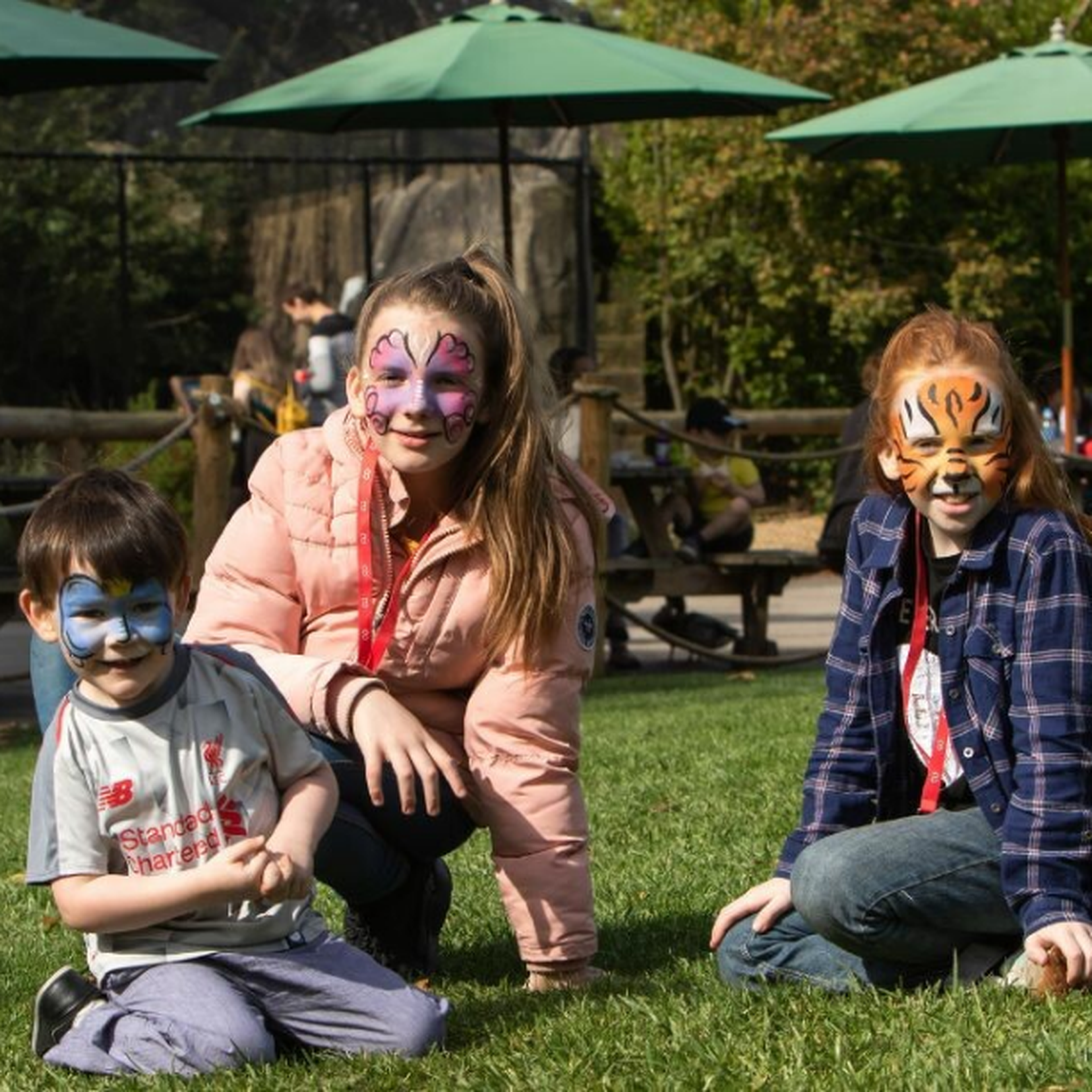 Children with face paints at a Boundless event
