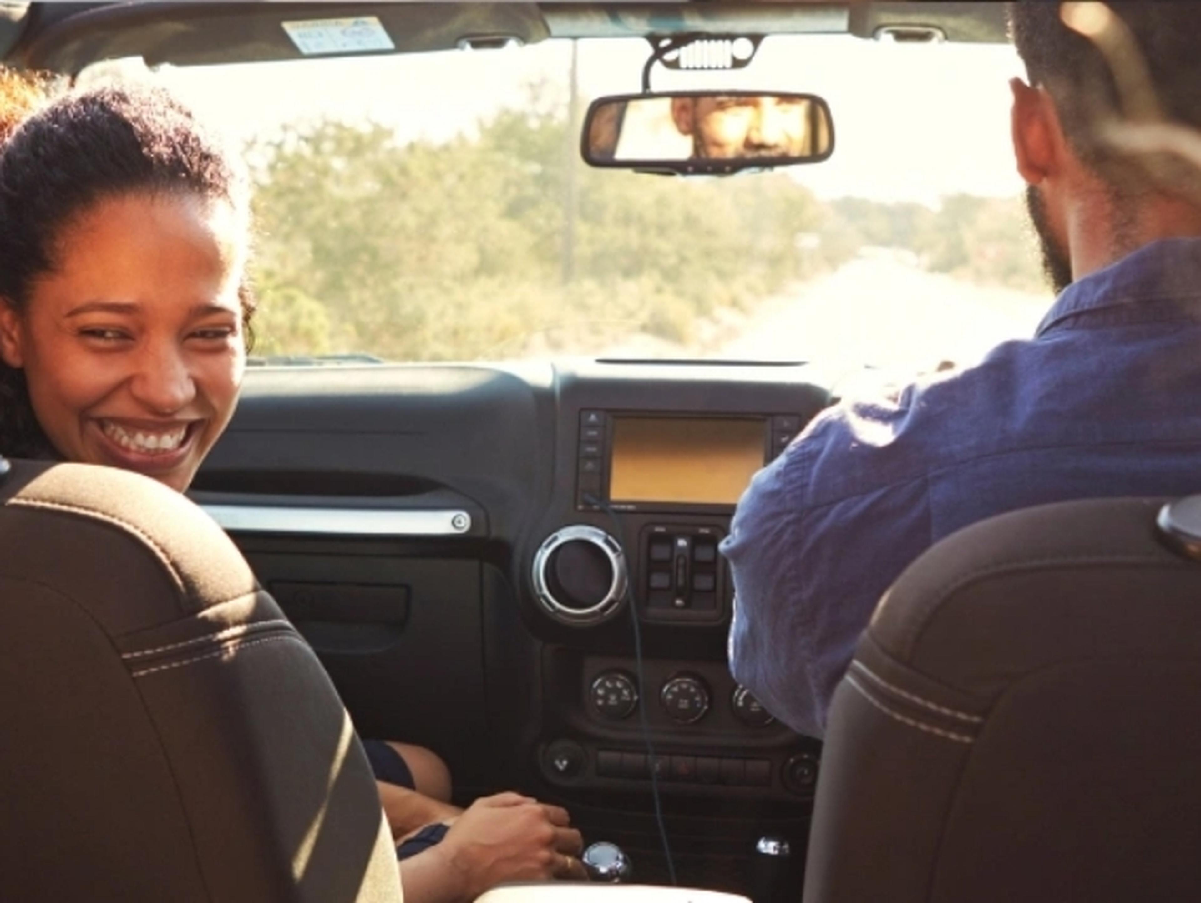 An image of a family driving down a country road