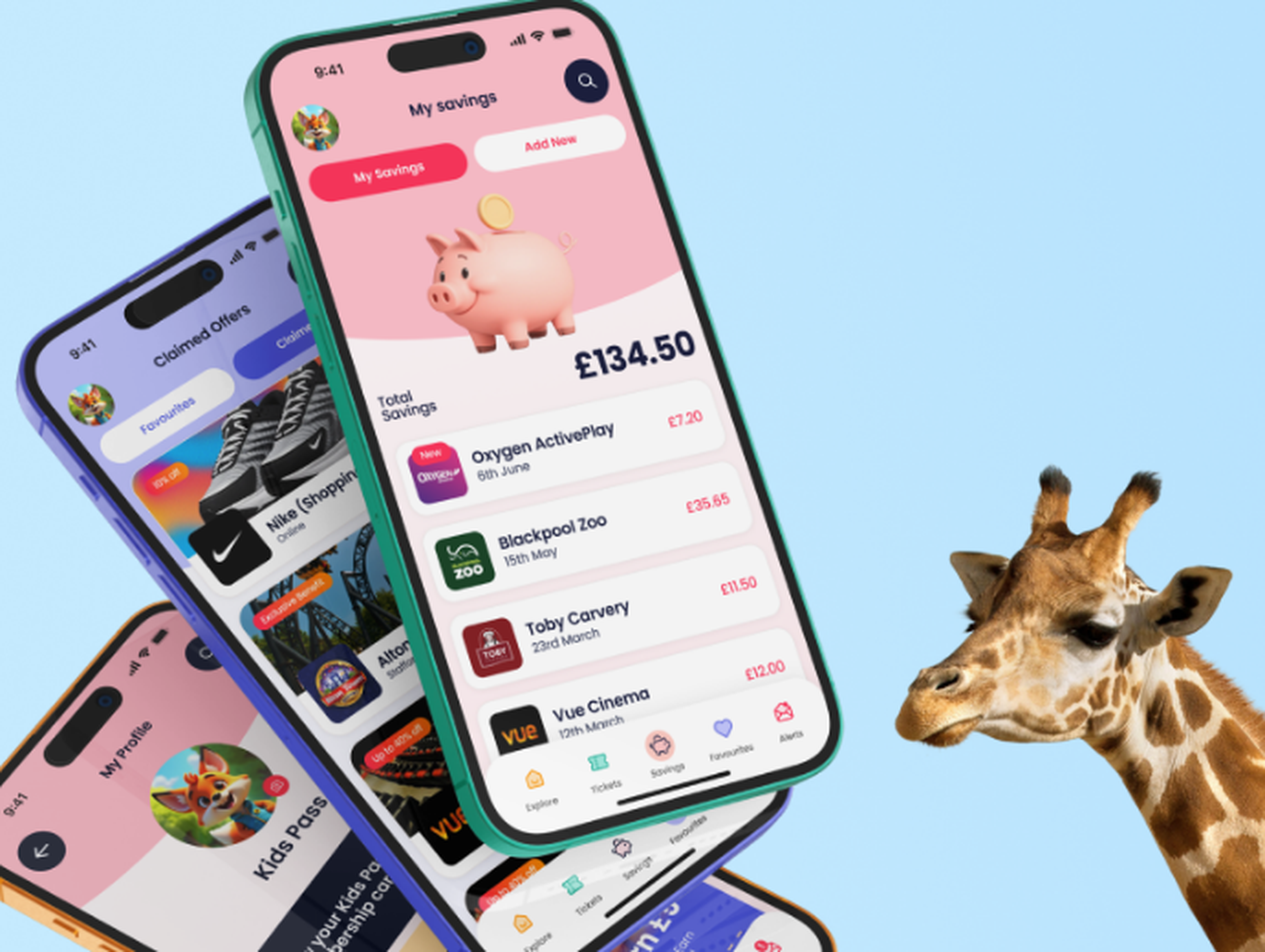 Giraffe and Kids Pass app