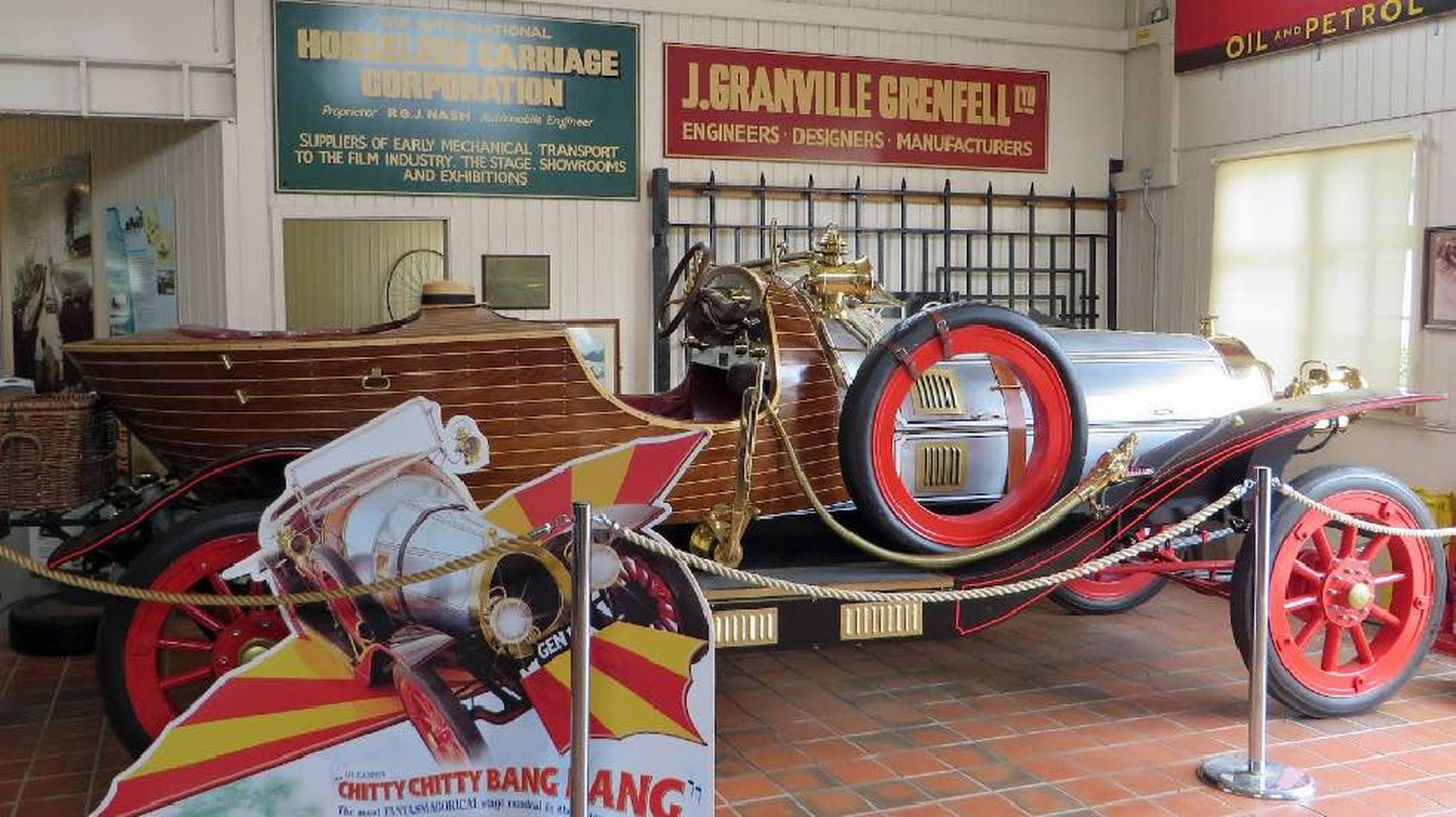 Vintage car display in Brooklands Museum
