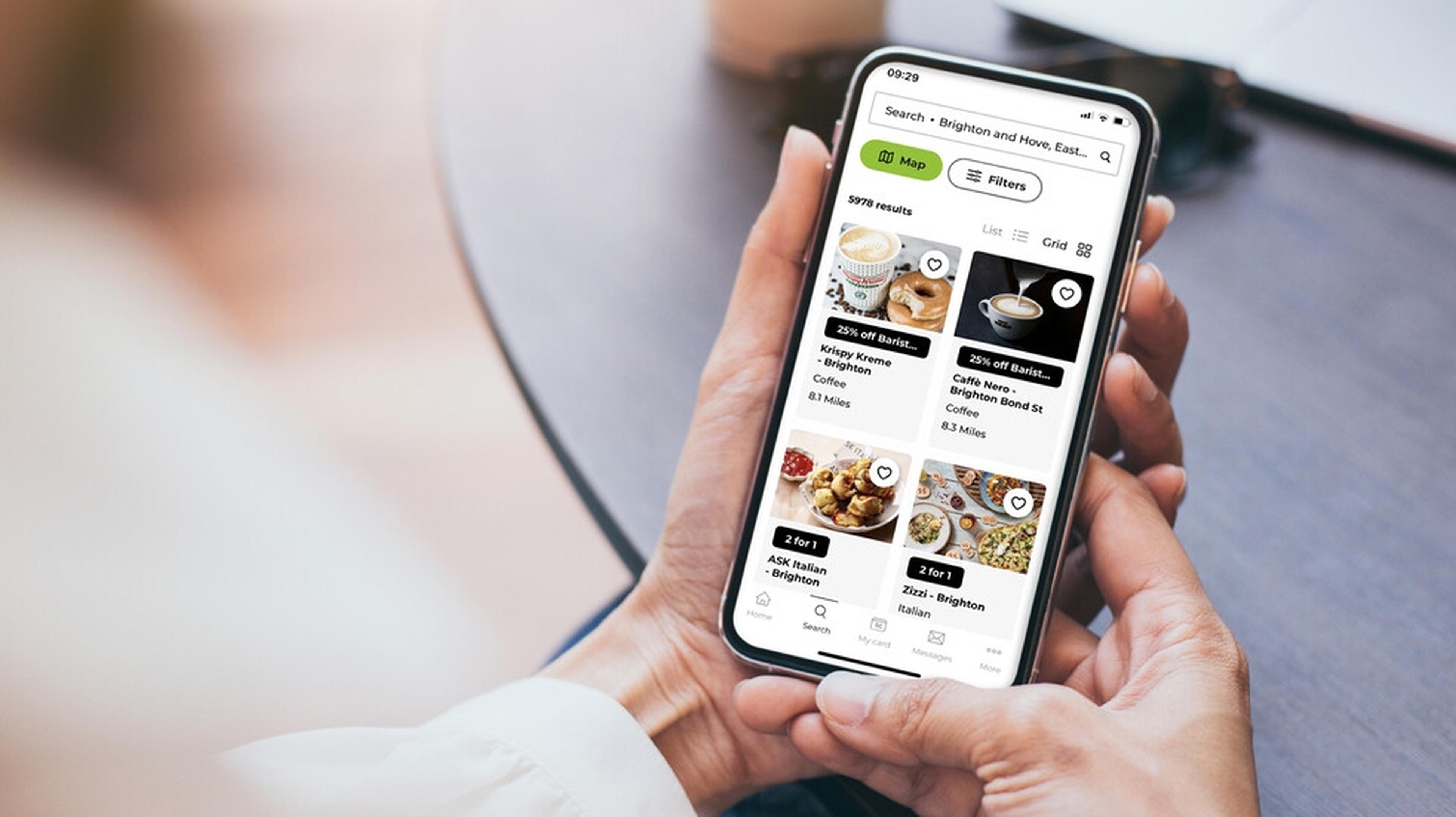 an image of someone using the tastecard app