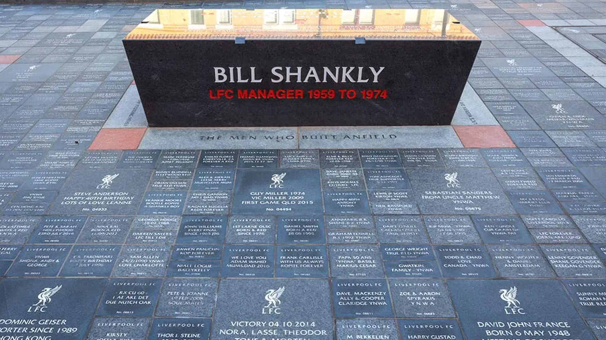 Memorial stone commemorating Bill Shankly, Liverpool FC manager from 1959 to 1974