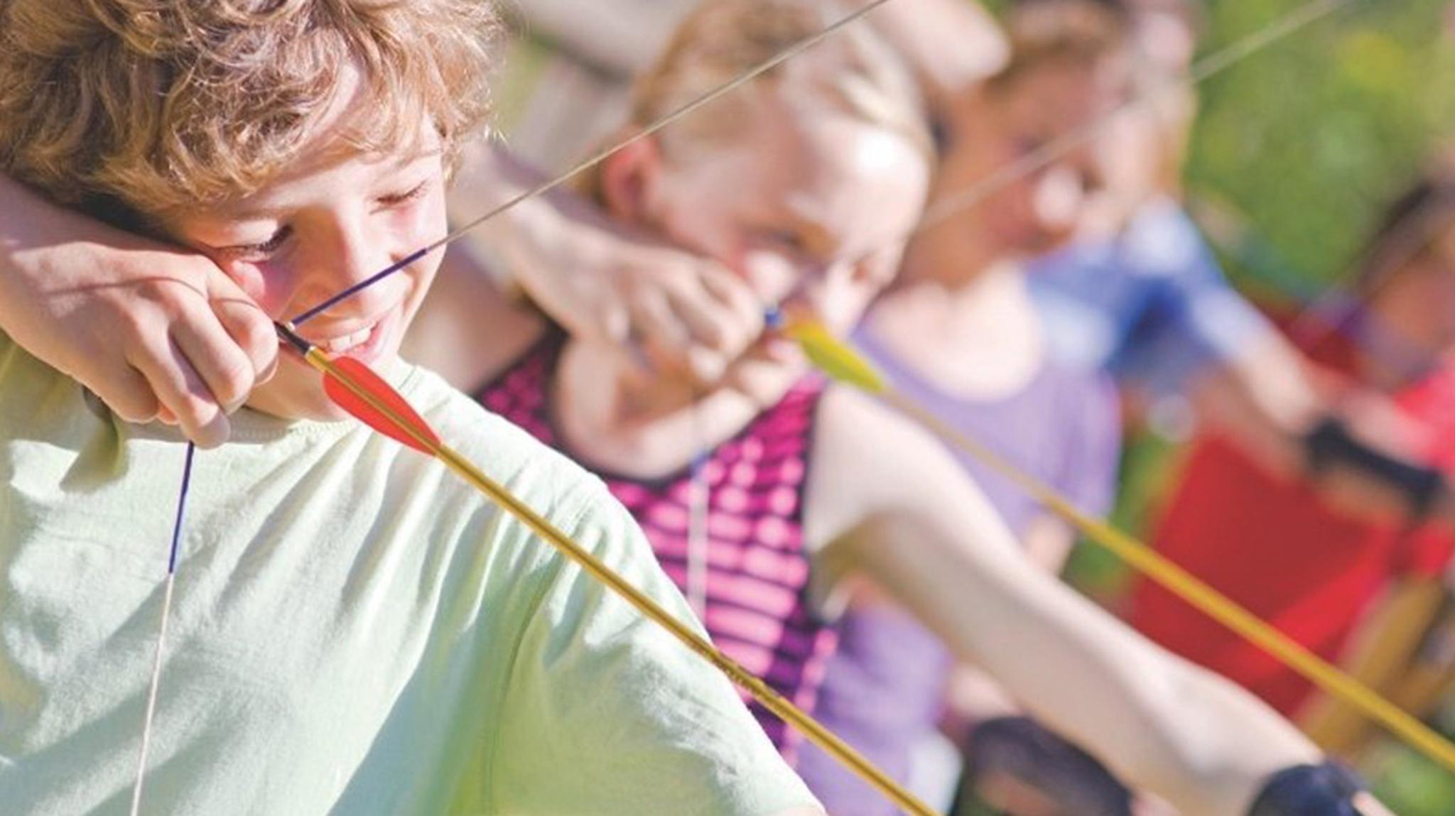 Children playing archery