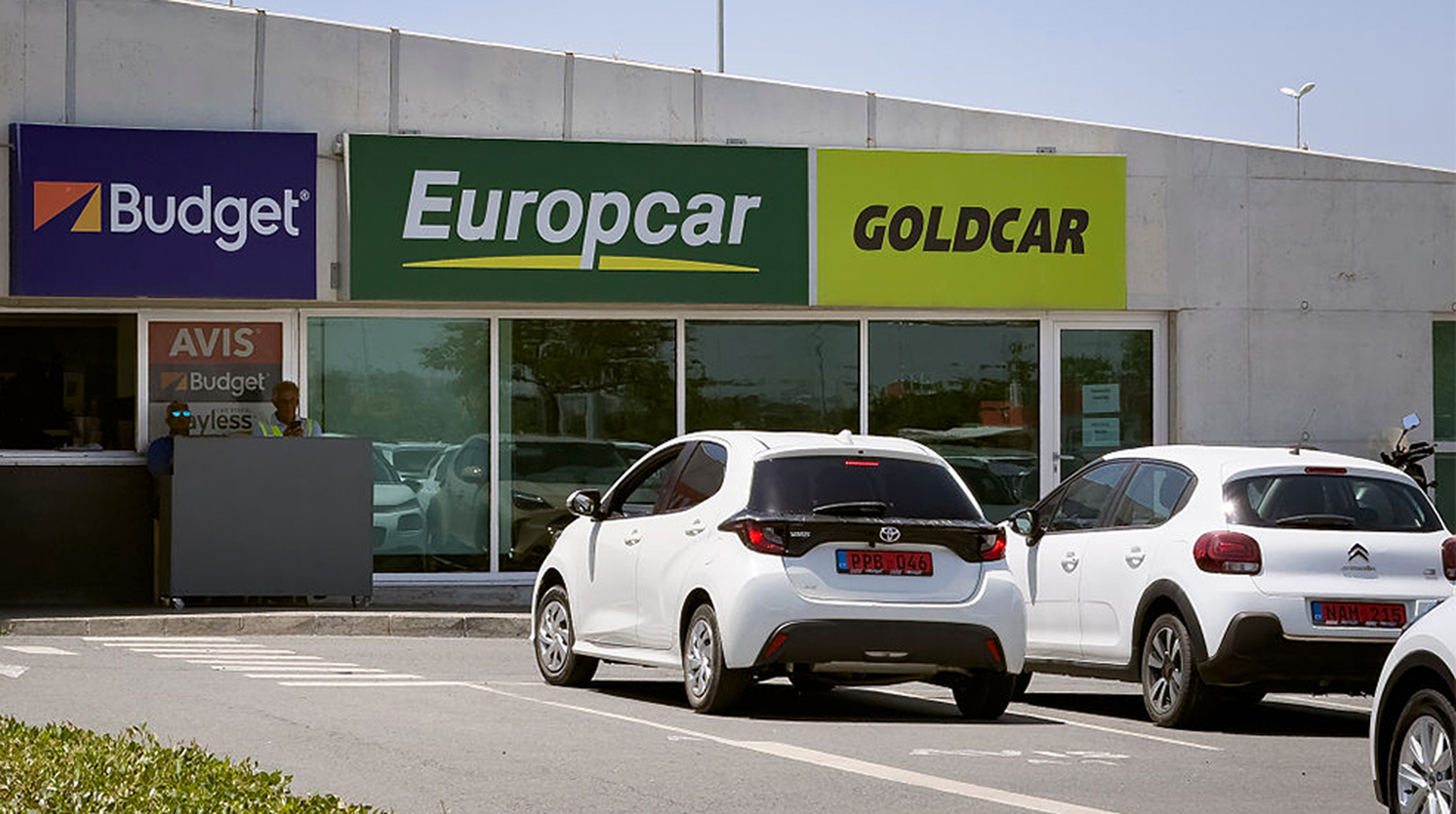 Cars parked outside of Europcar