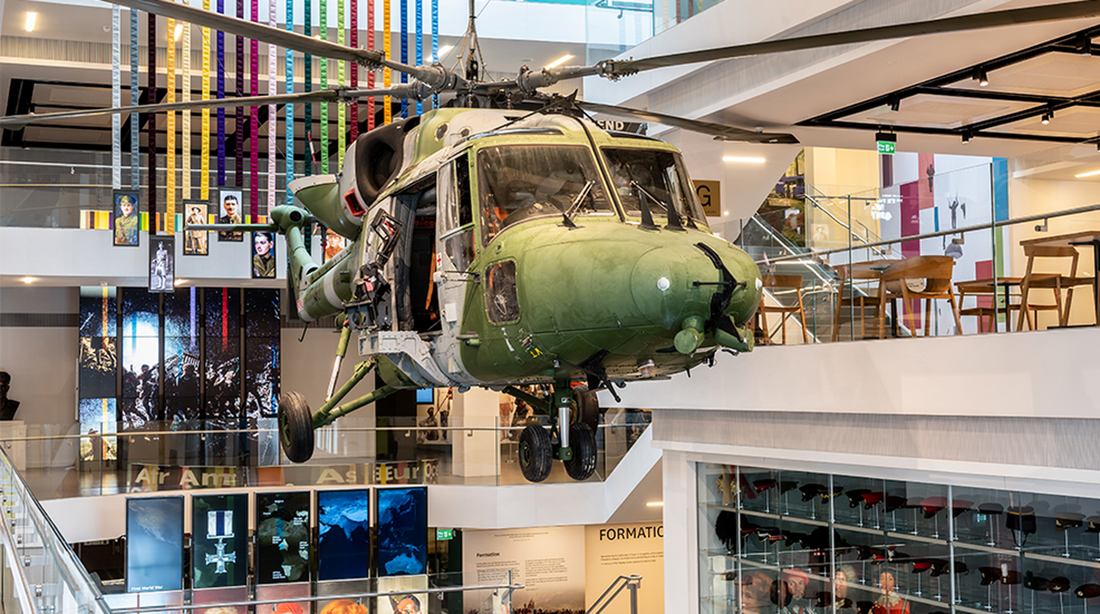 Lynx helicopter hanging in the National Army Museum