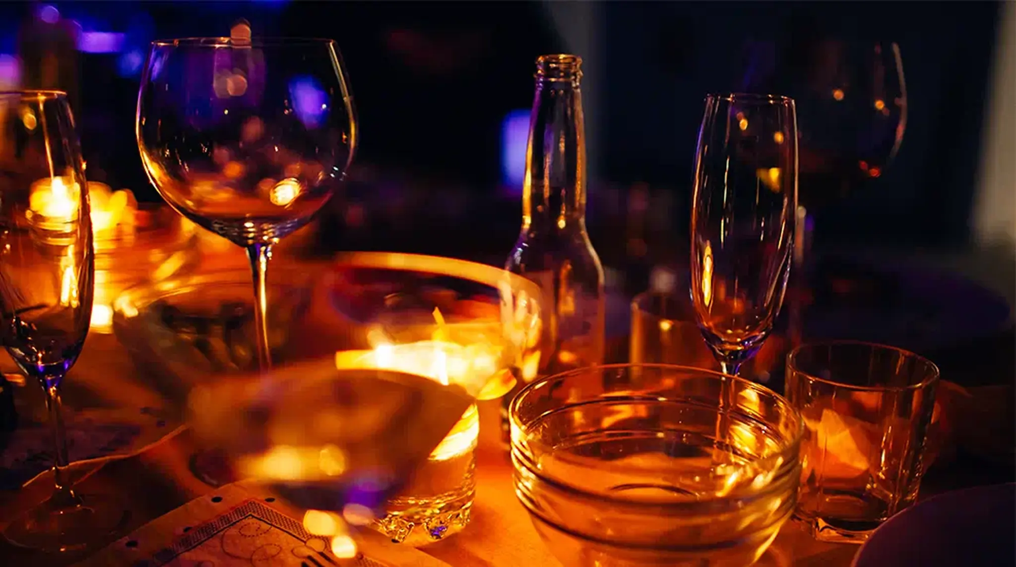 Dinner table with glasses