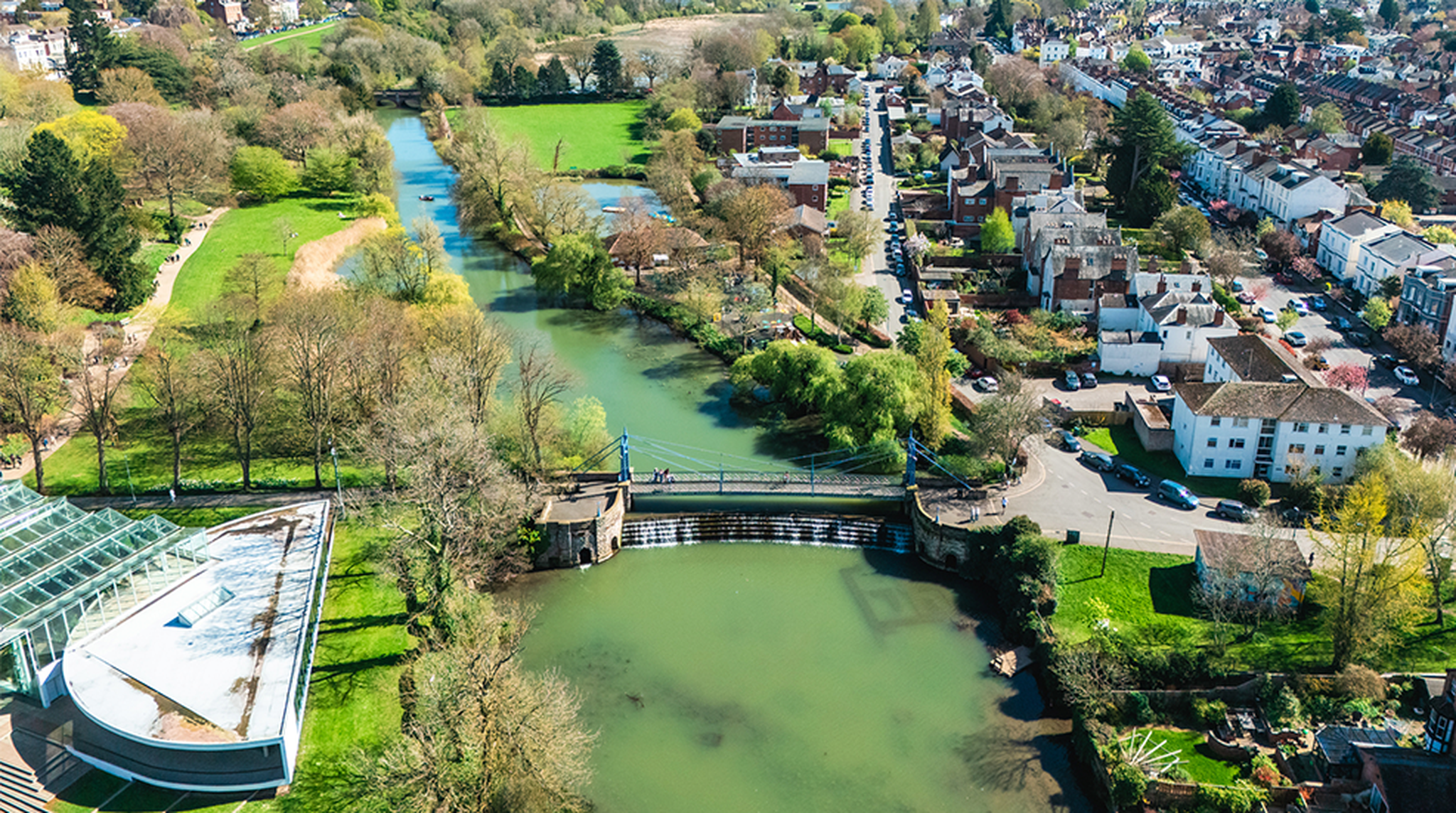Birdseye view across Leamington Spa