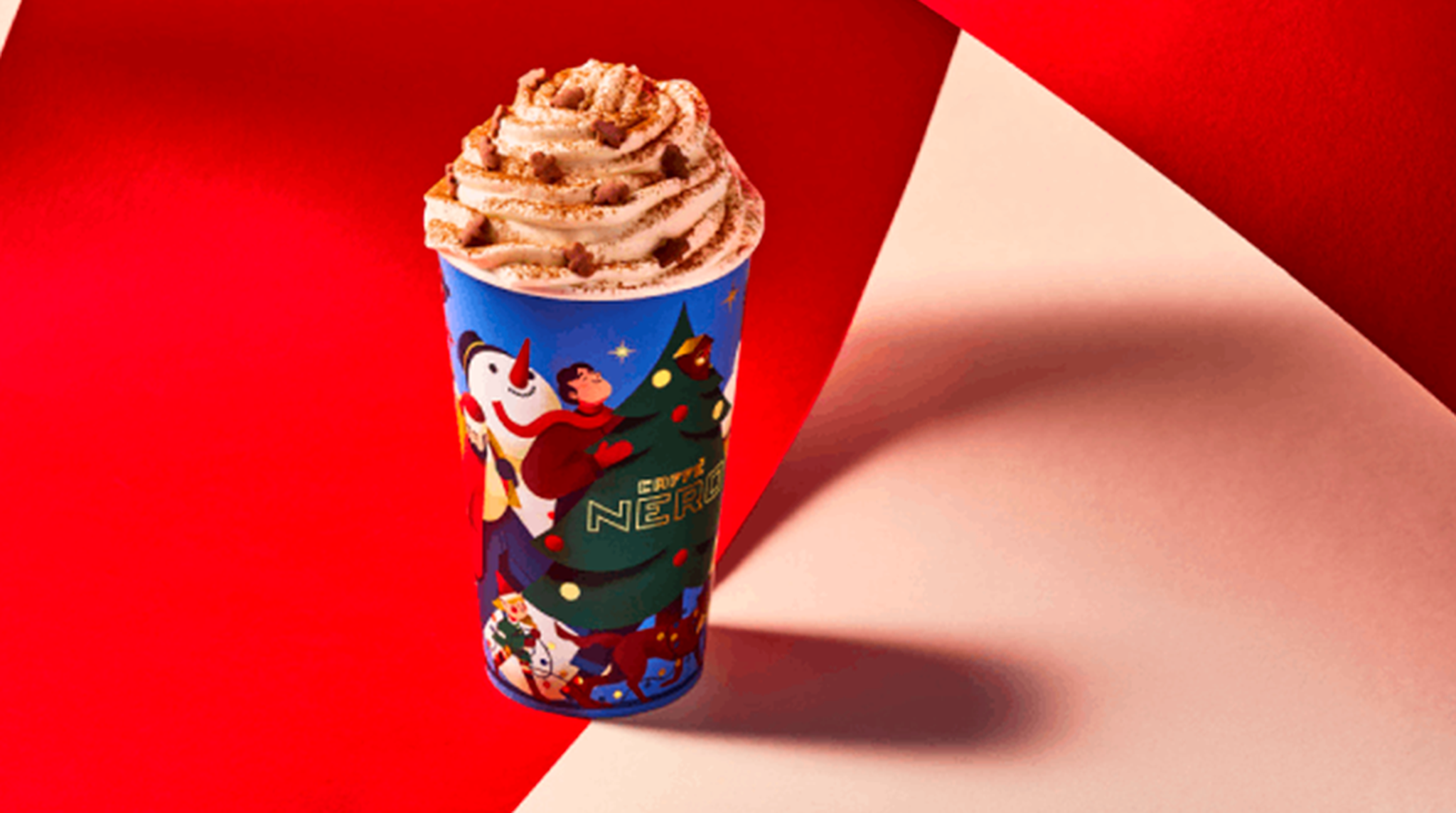 Festive Café Nero coffee with whipped cream