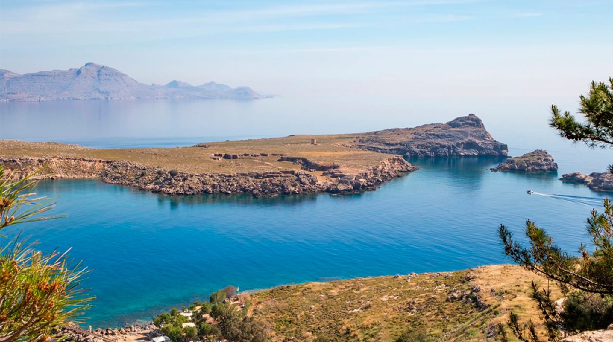 A view across the coast of Rhodes, a Greek Island