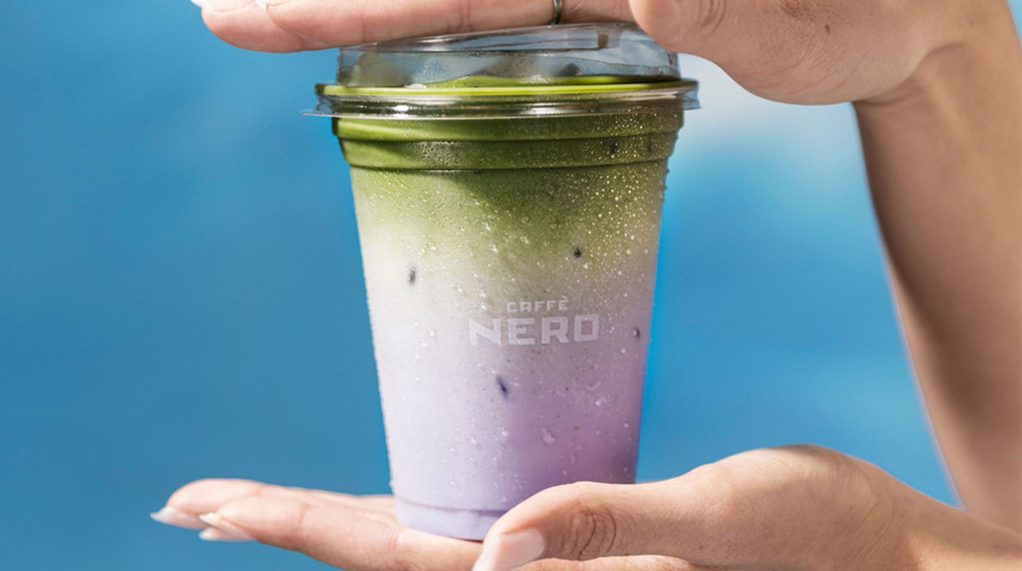 Caffe Nero iced blueberry muffin matcha